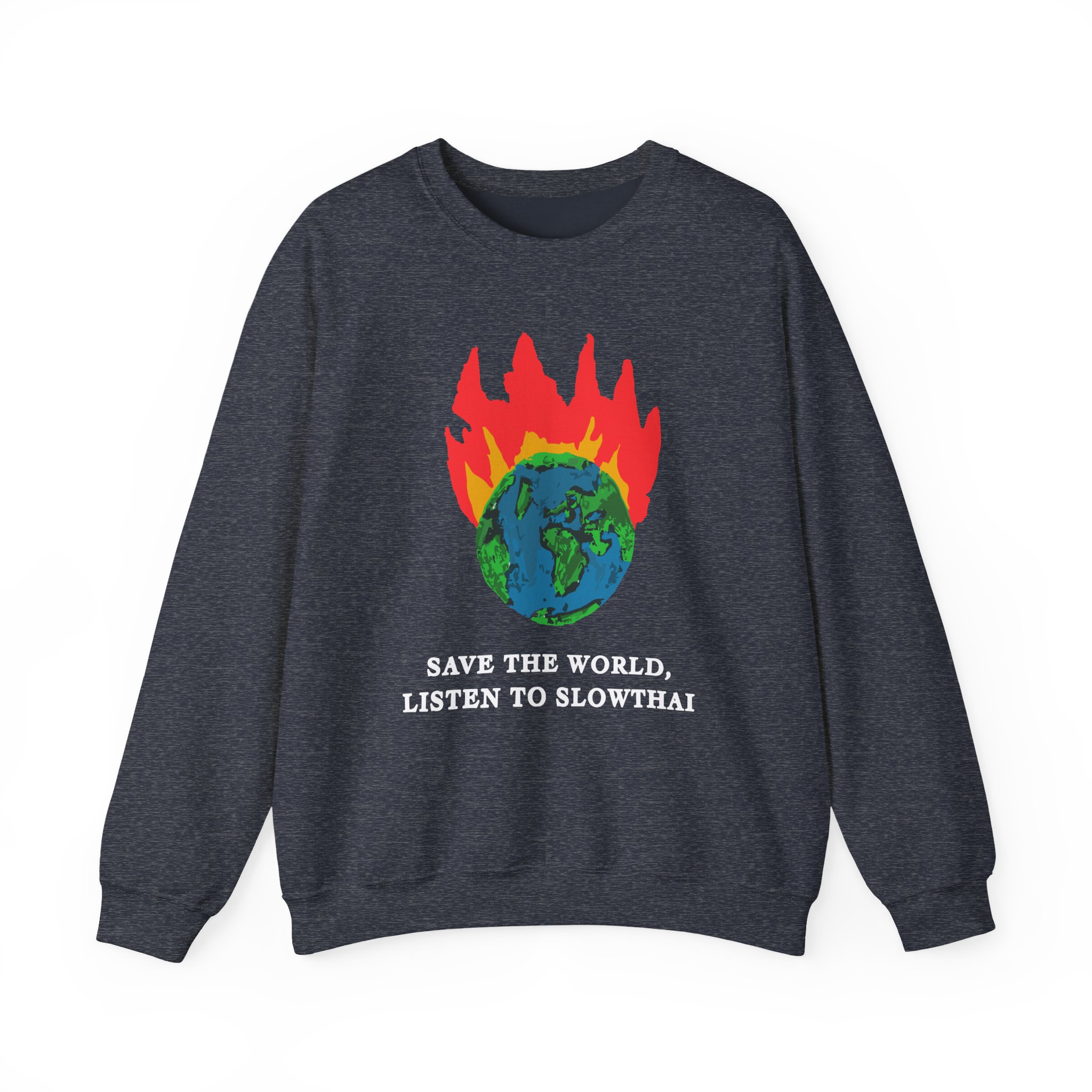 Save the World Listen to Slowthai Unisex Heavy Blendâ„¢ Crewneck Sweatshirt
