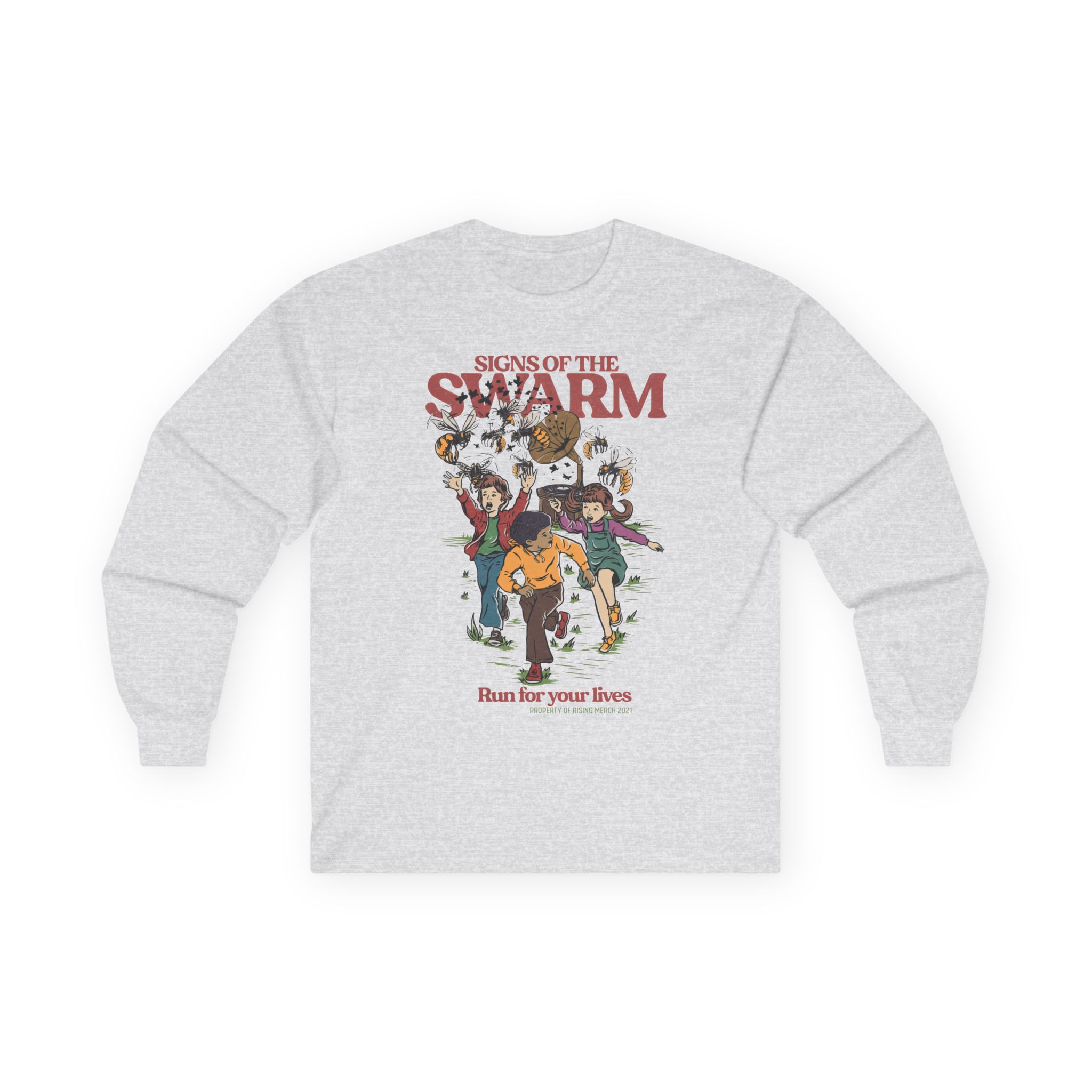 Signs of the Swarm Let's Run for Our Lives Unisex Ultra Cotton Long Sleeve Tee