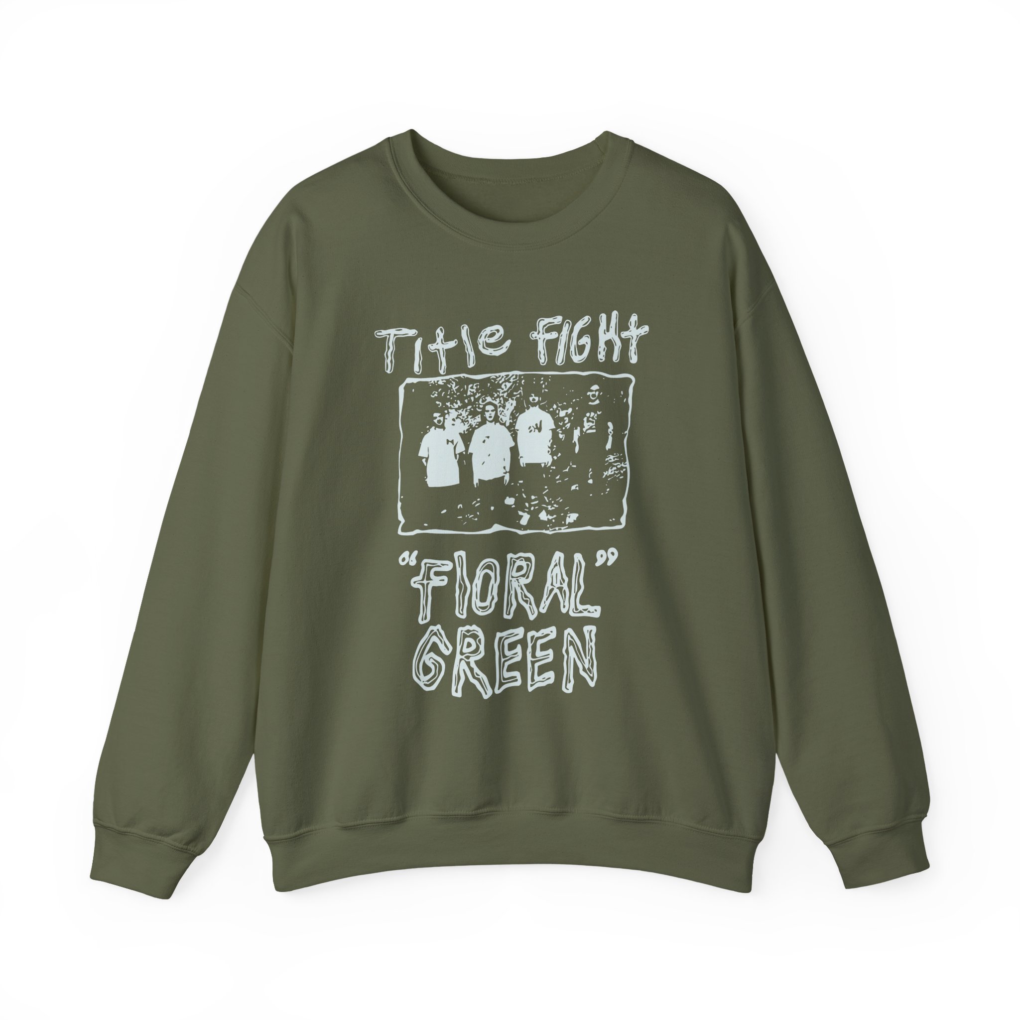 Title Fight Floral Green Unisex Heavy Blendâ„¢ Crewneck Sweatshirt