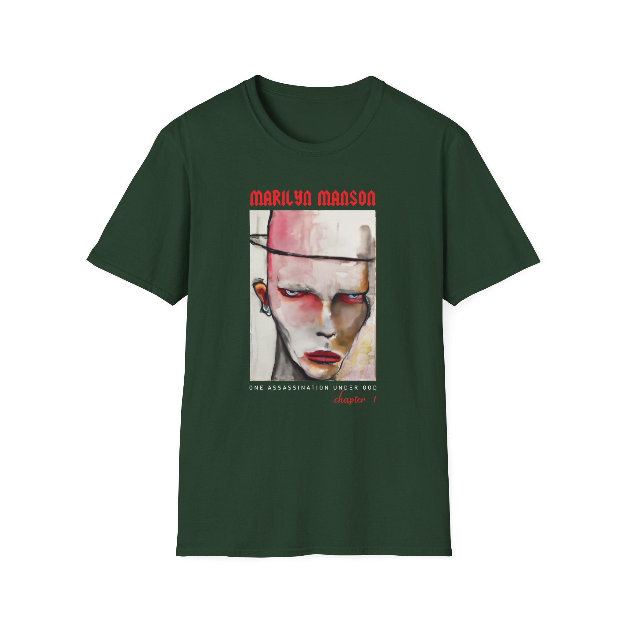 Marilyn Manson One Assassination Under God Unisex Softstyle T-Shirt
