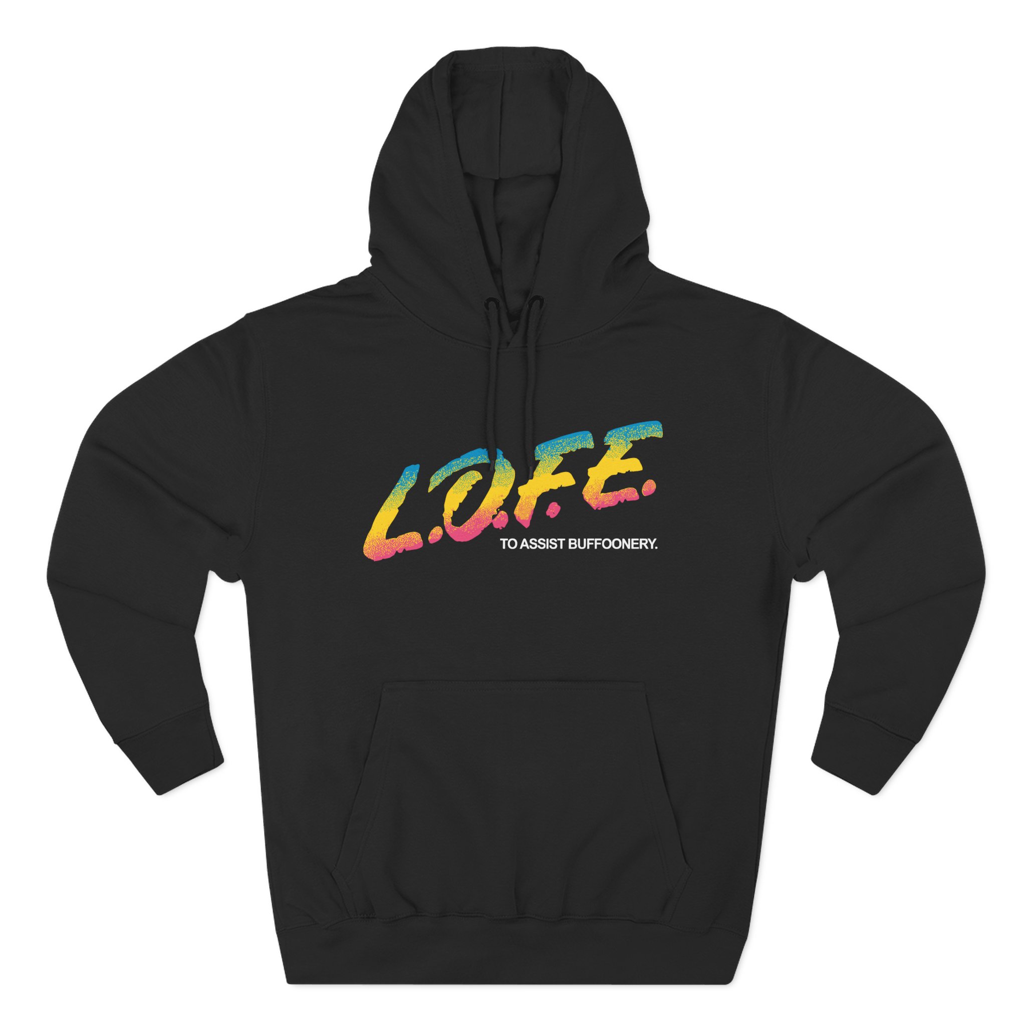 Lofe to Assist Buffoonery Three-Panel Fleece Hoodie