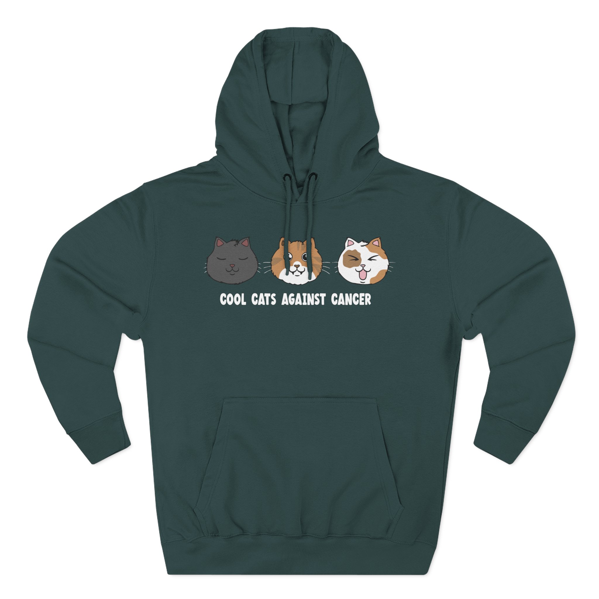 Lilsimsie Cool Cats Against Cancer Three-Panel Fleece Hoodie