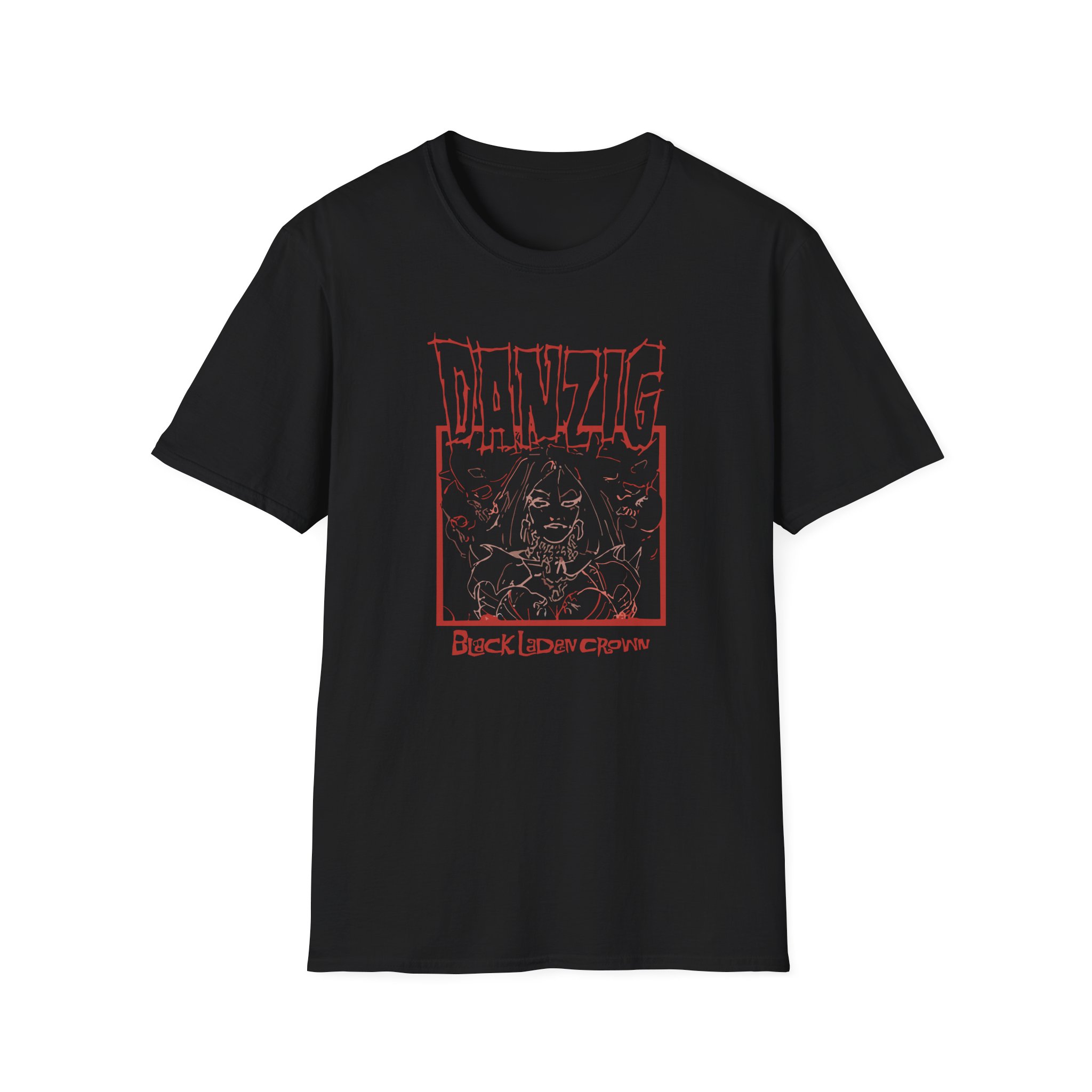 Danzig Black Laden Crown Unisex Softstyle T-Shirt