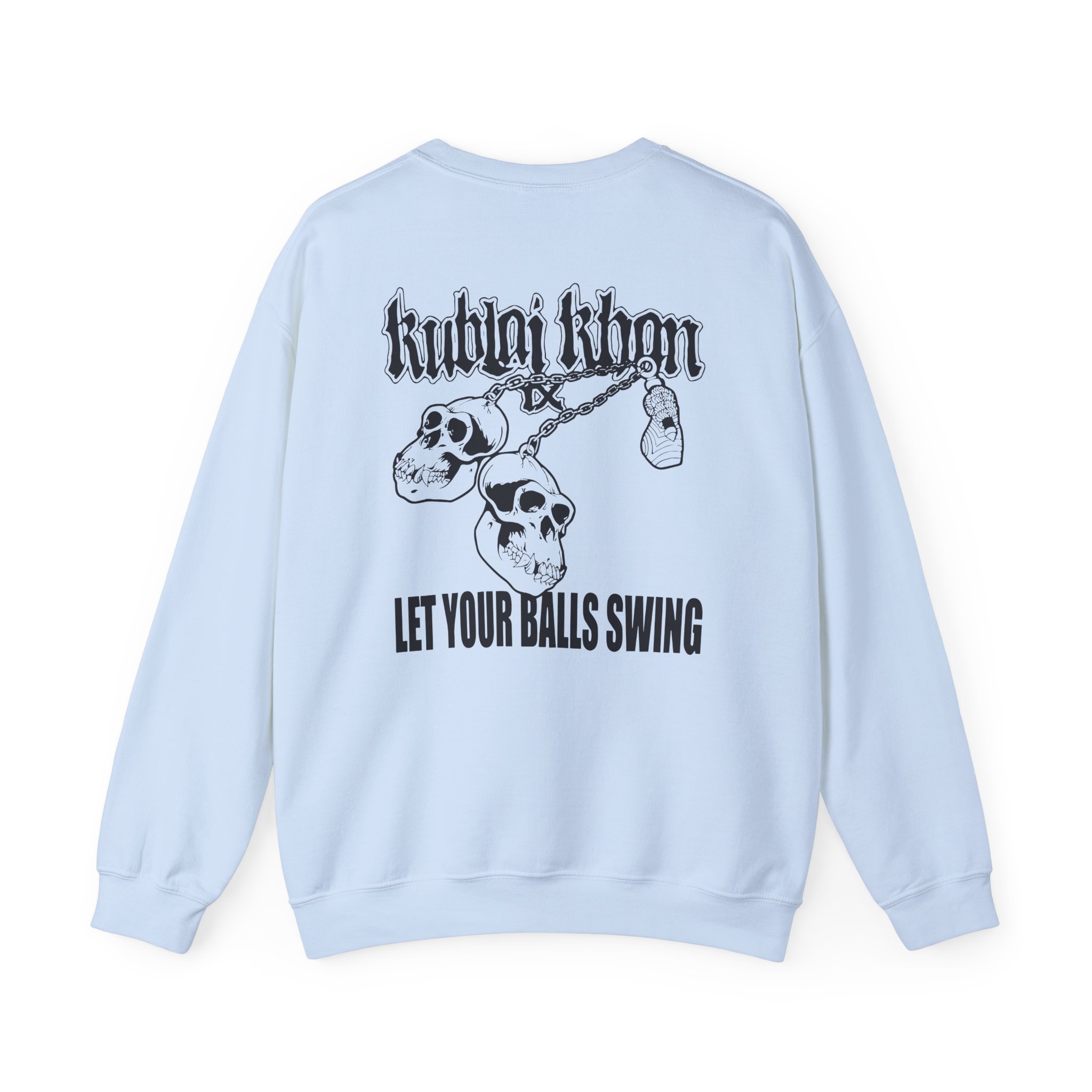 Kublai Khan - Let the Balls Swing Natural Unisex Heavy Blendâ„¢ Crewneck Sweatshirt