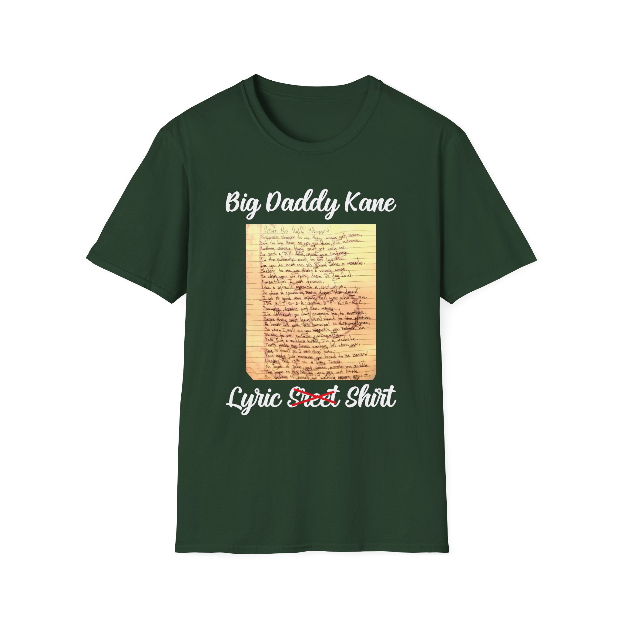 Big Daddy Kane Ain't No Half Steppin Lyric sheet Unisex Softstyle T-Shirt