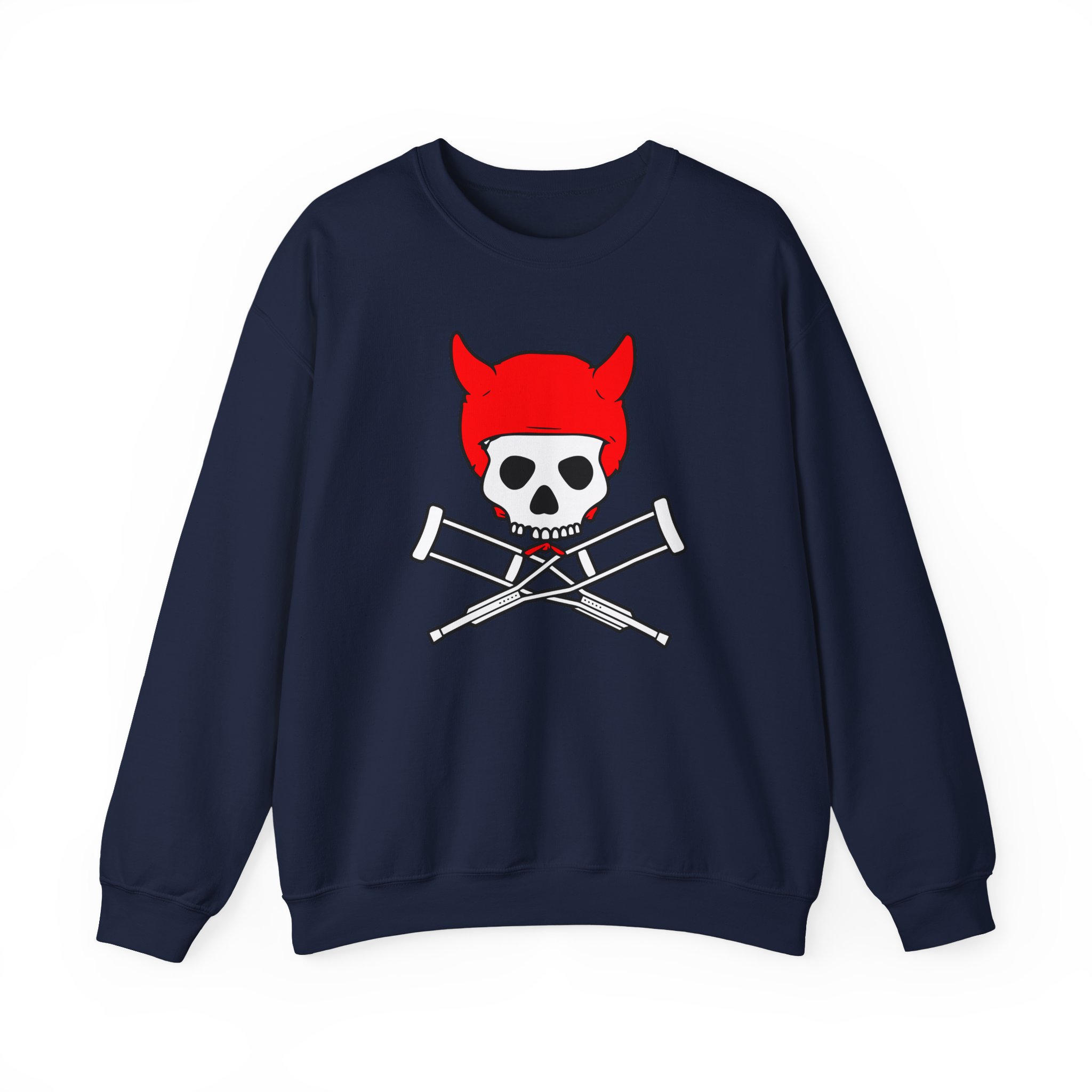 Jackass Devil Horns Skull & Crossbones Unisex Heavy Blendâ„¢ Crewneck Sweatshirt