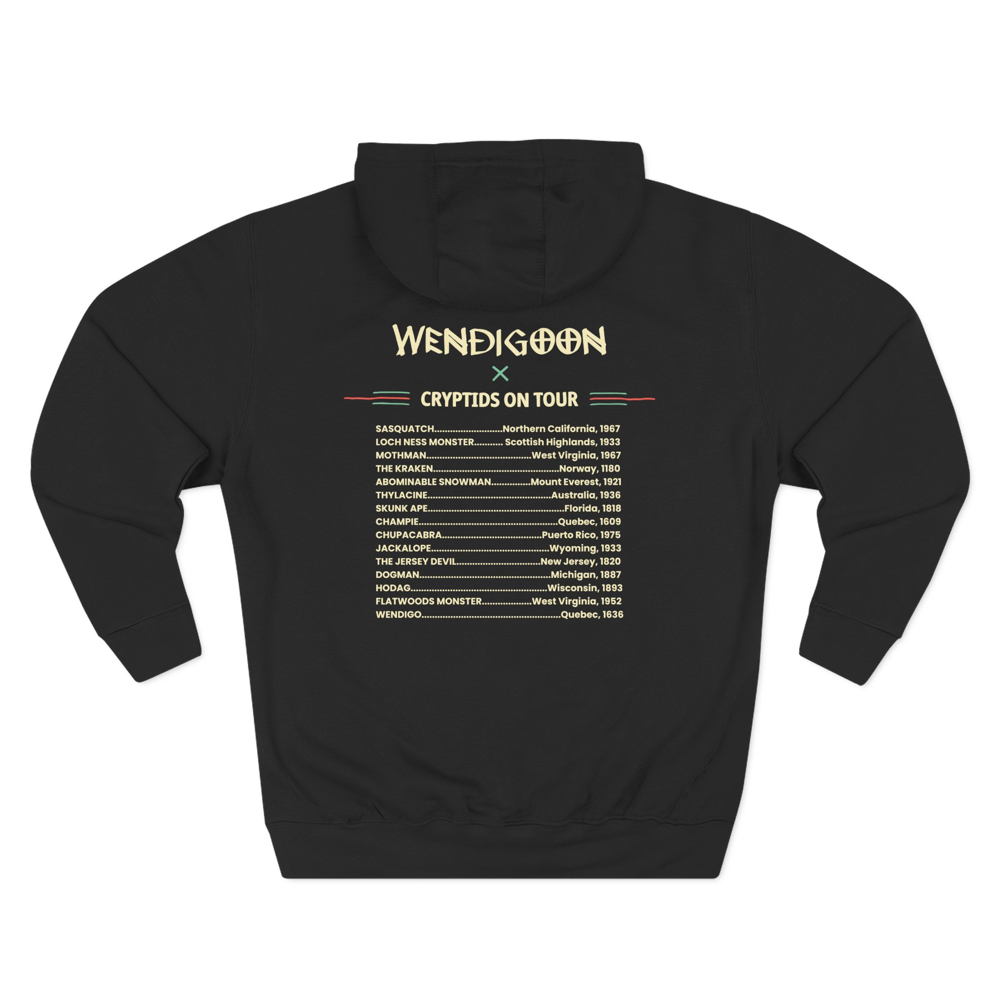 Wendigoon Cryptids on Tour Three-Panel Fleece Hoodie