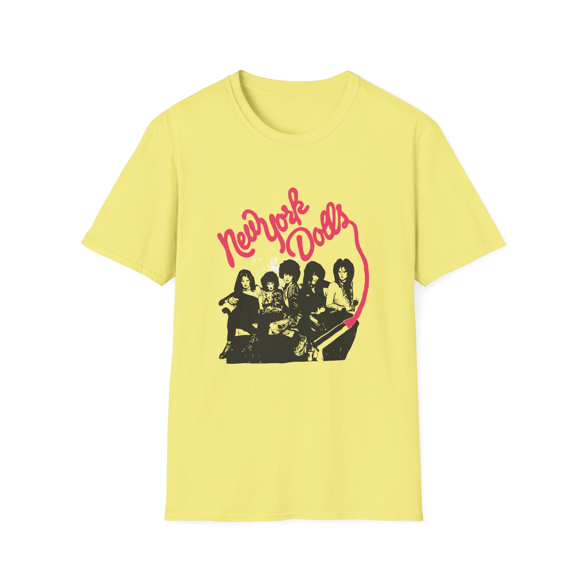 New York Dolls Lipstick Logo Unisex Softstyle T-Shirt
