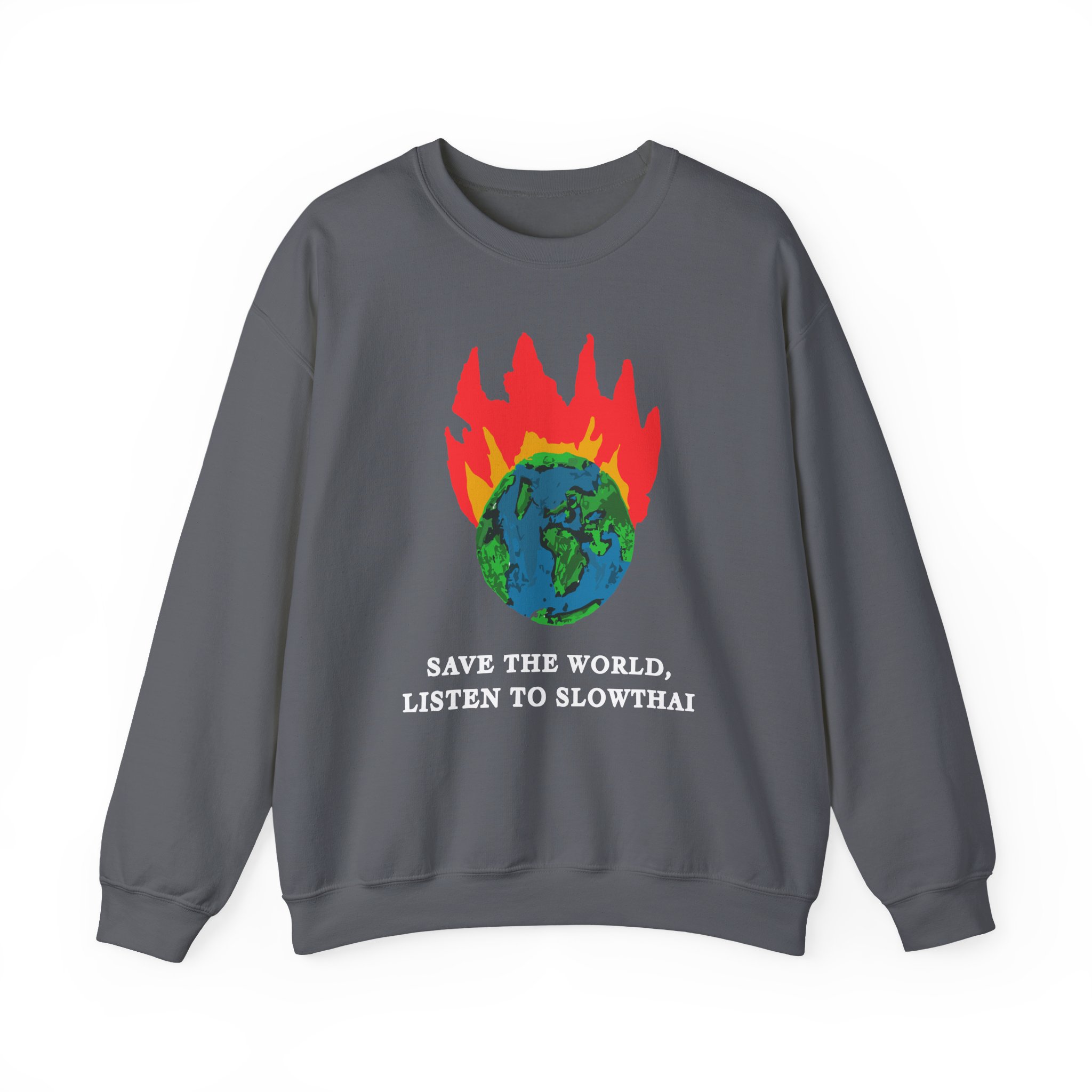 Save the World Listen to Slowthai Unisex Heavy Blendâ„¢ Crewneck Sweatshirt