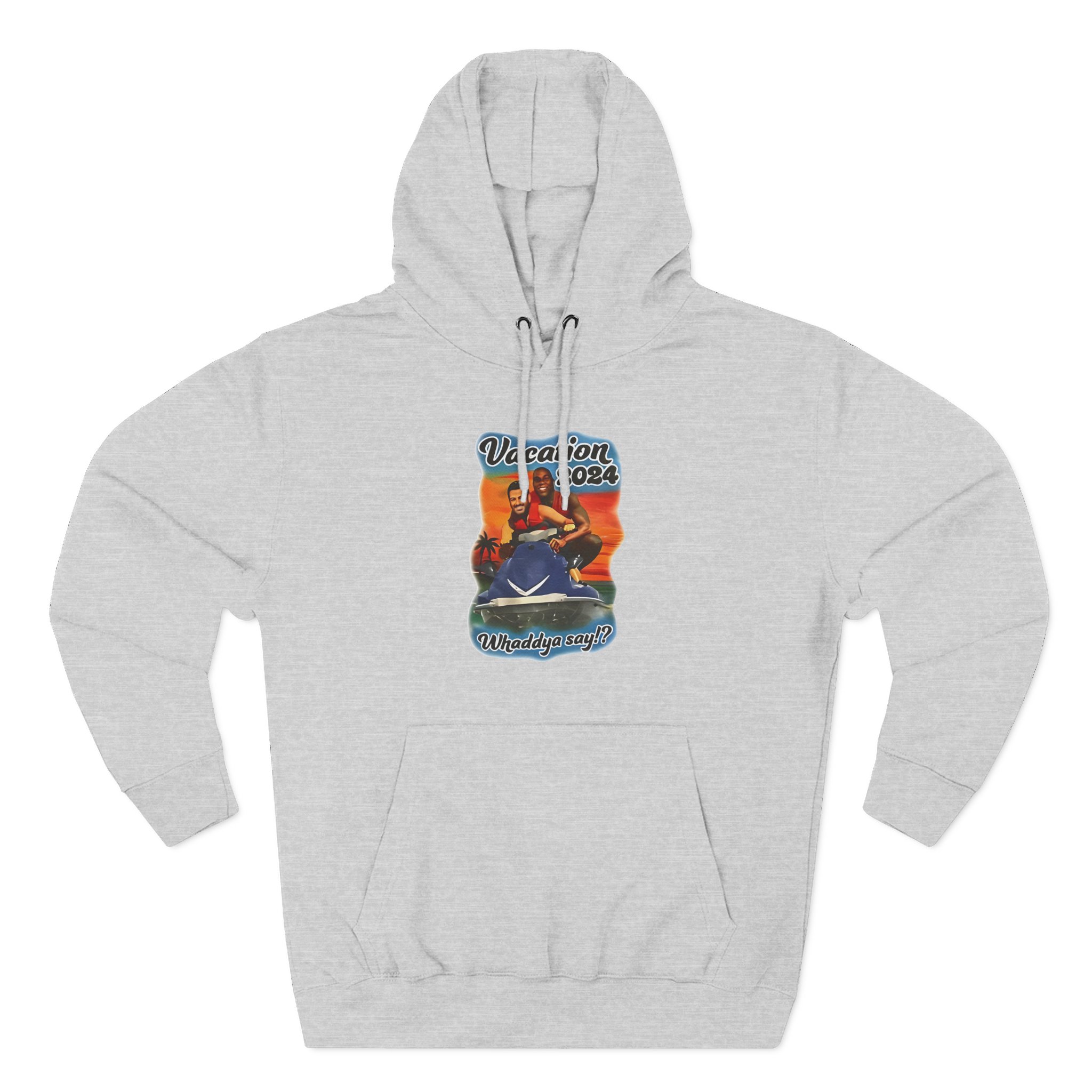 Magic Johnson and Jimmy Kimmel Vacation 2024 Whaddya Say Three-Panel Fleece Hoodie