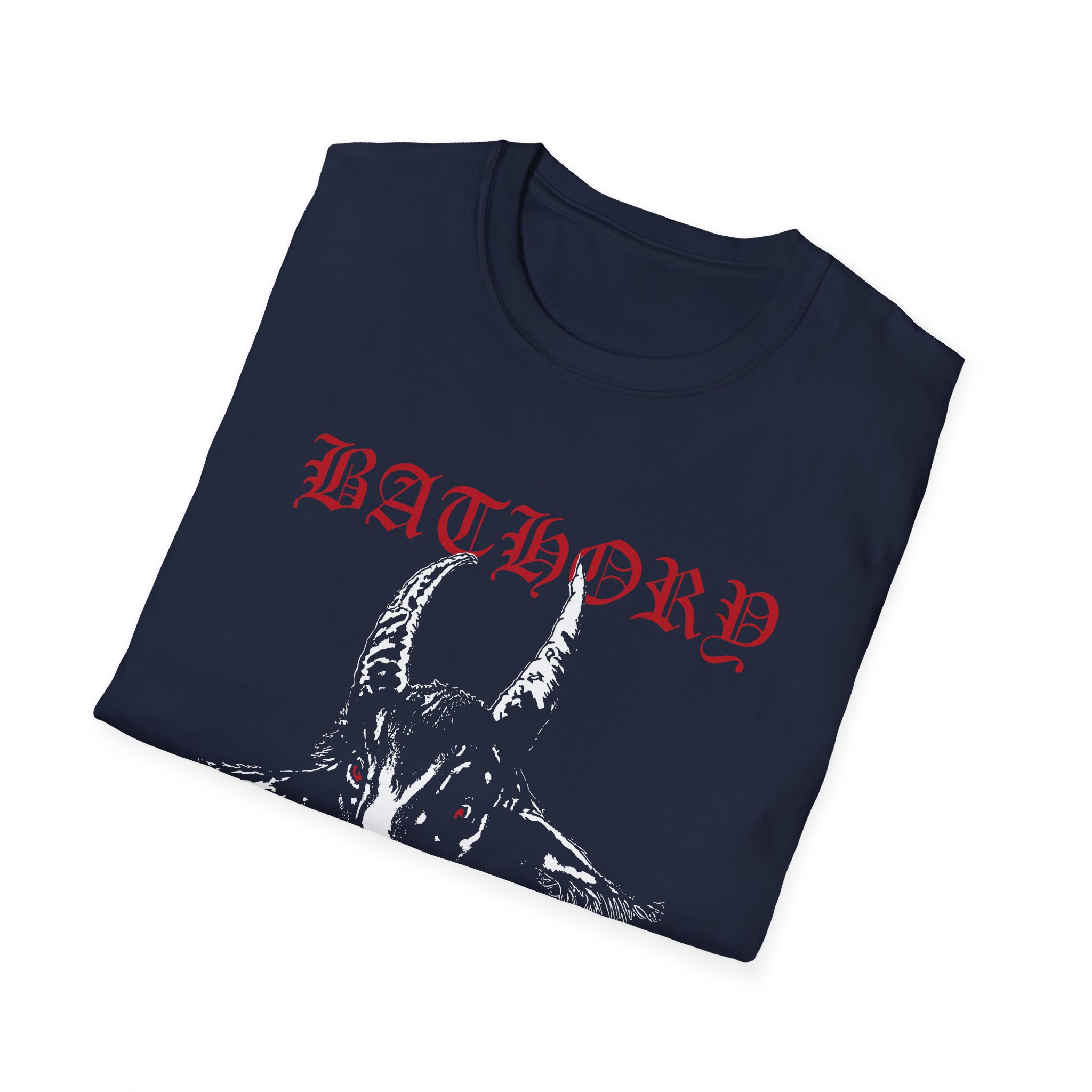 Bathory Goat Red Logo Unisex Softstyle T-shirt