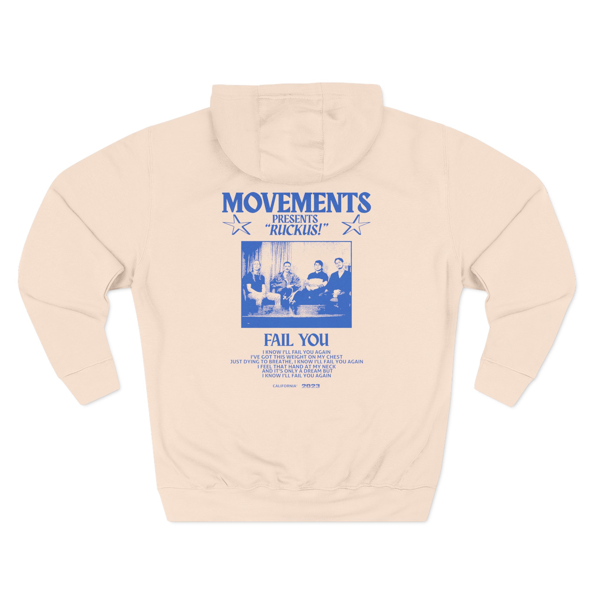 Movements Fail You Photo Three-Panel Fleece Hoodie
