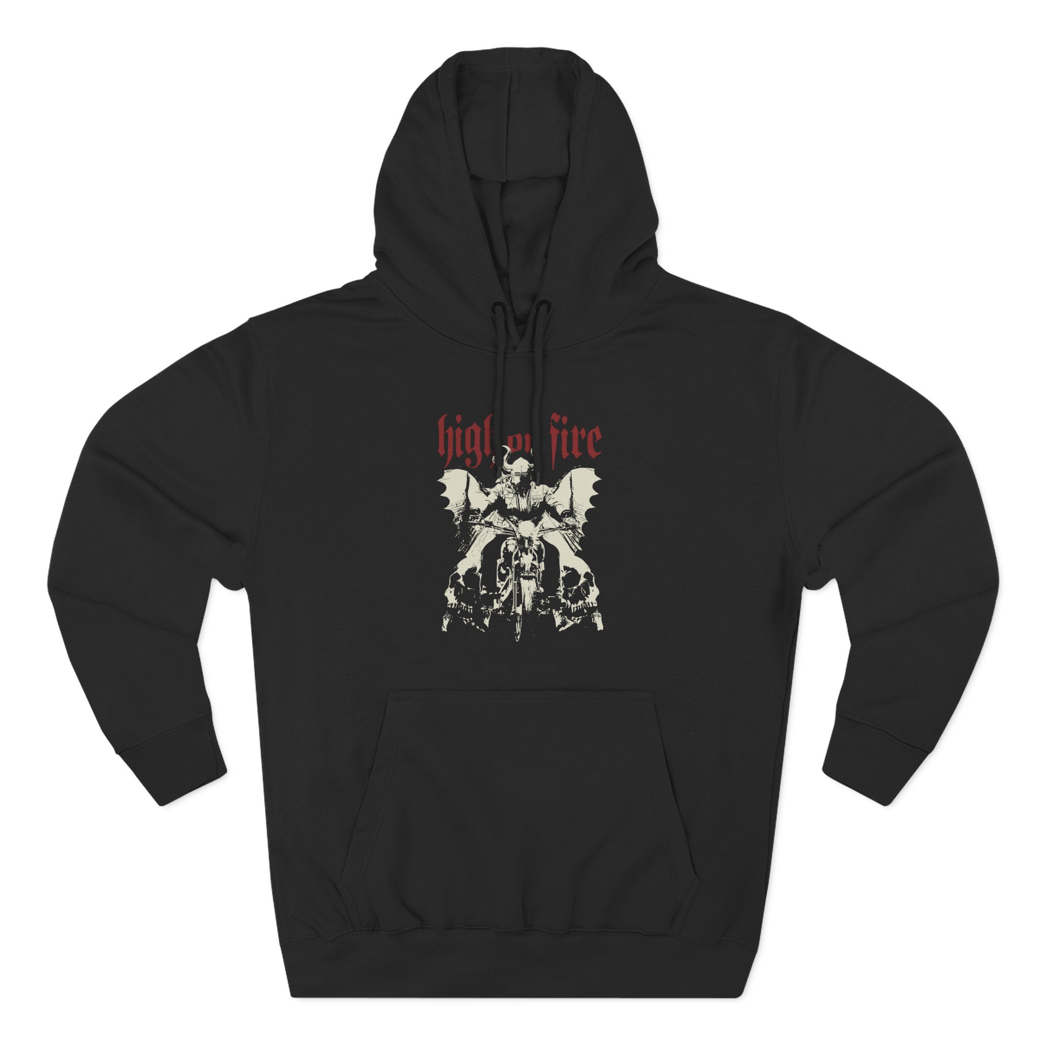 High on Fire Biker Three-Panel Fleece Hoodie