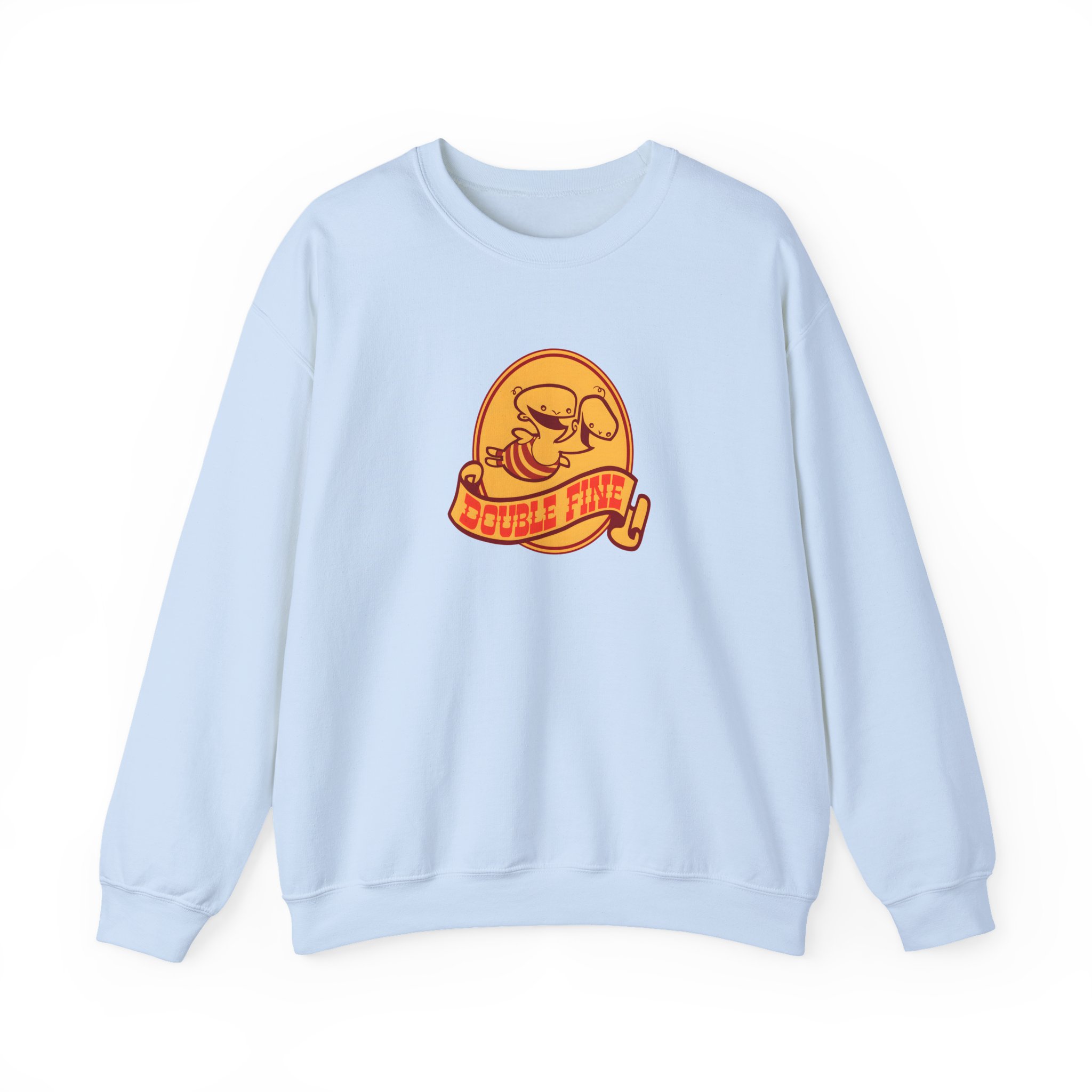 Double Fine Golden Two-headed Baby Unisex Heavy Blendâ„¢ Crewneck Sweatshirt