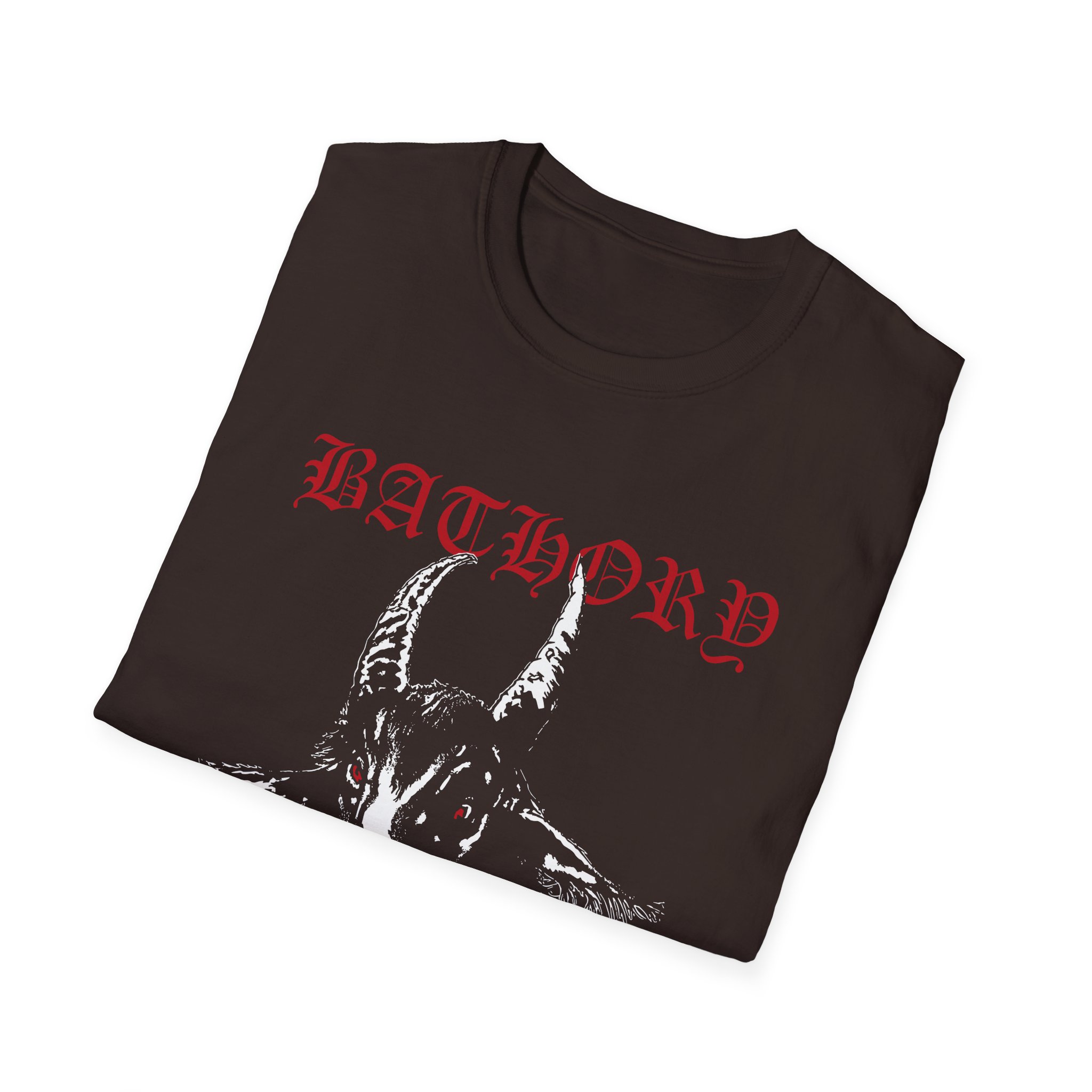 Bathory Goat Red Logo Unisex Softstyle T-shirt