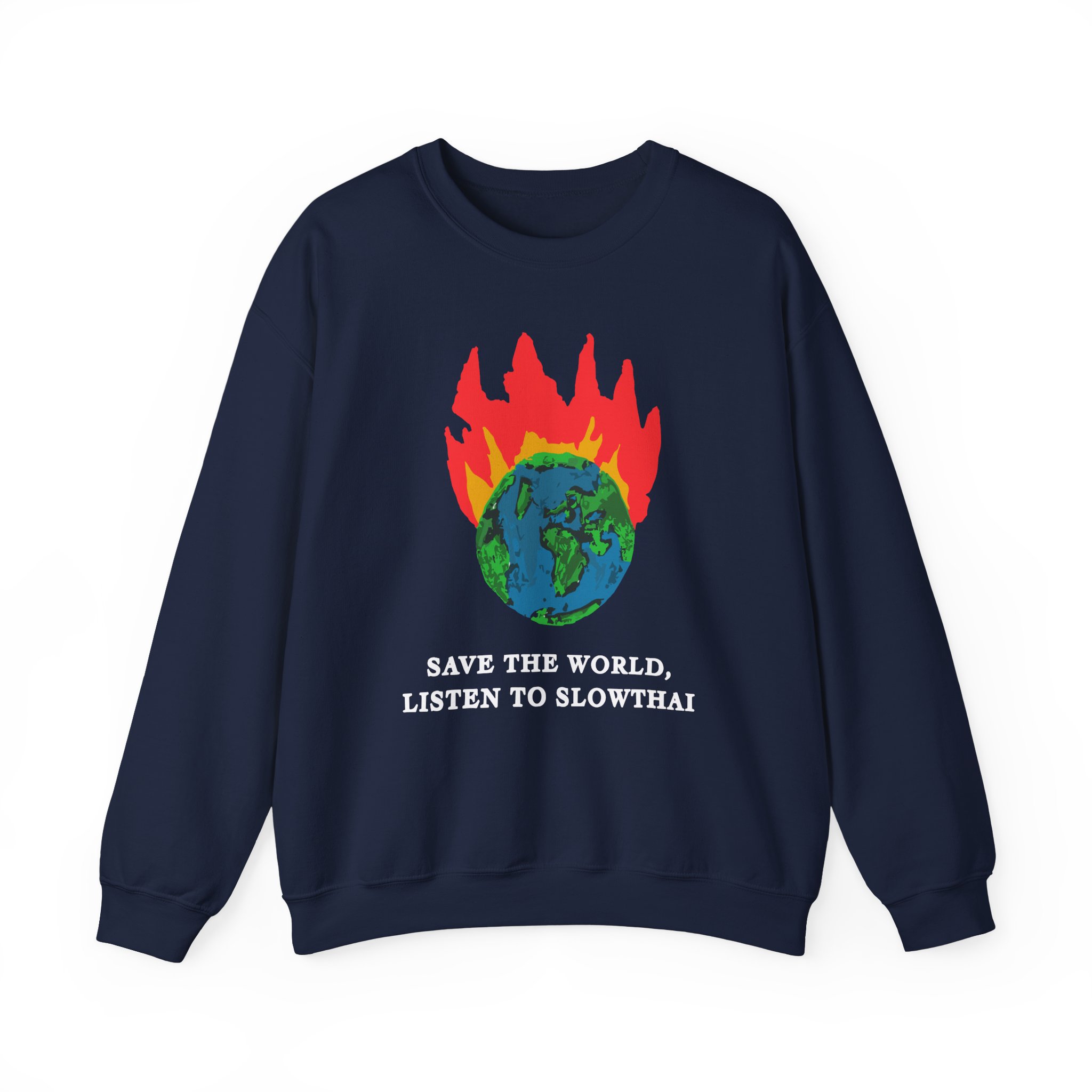 Save the World Listen to Slowthai Unisex Heavy Blendâ„¢ Crewneck Sweatshirt