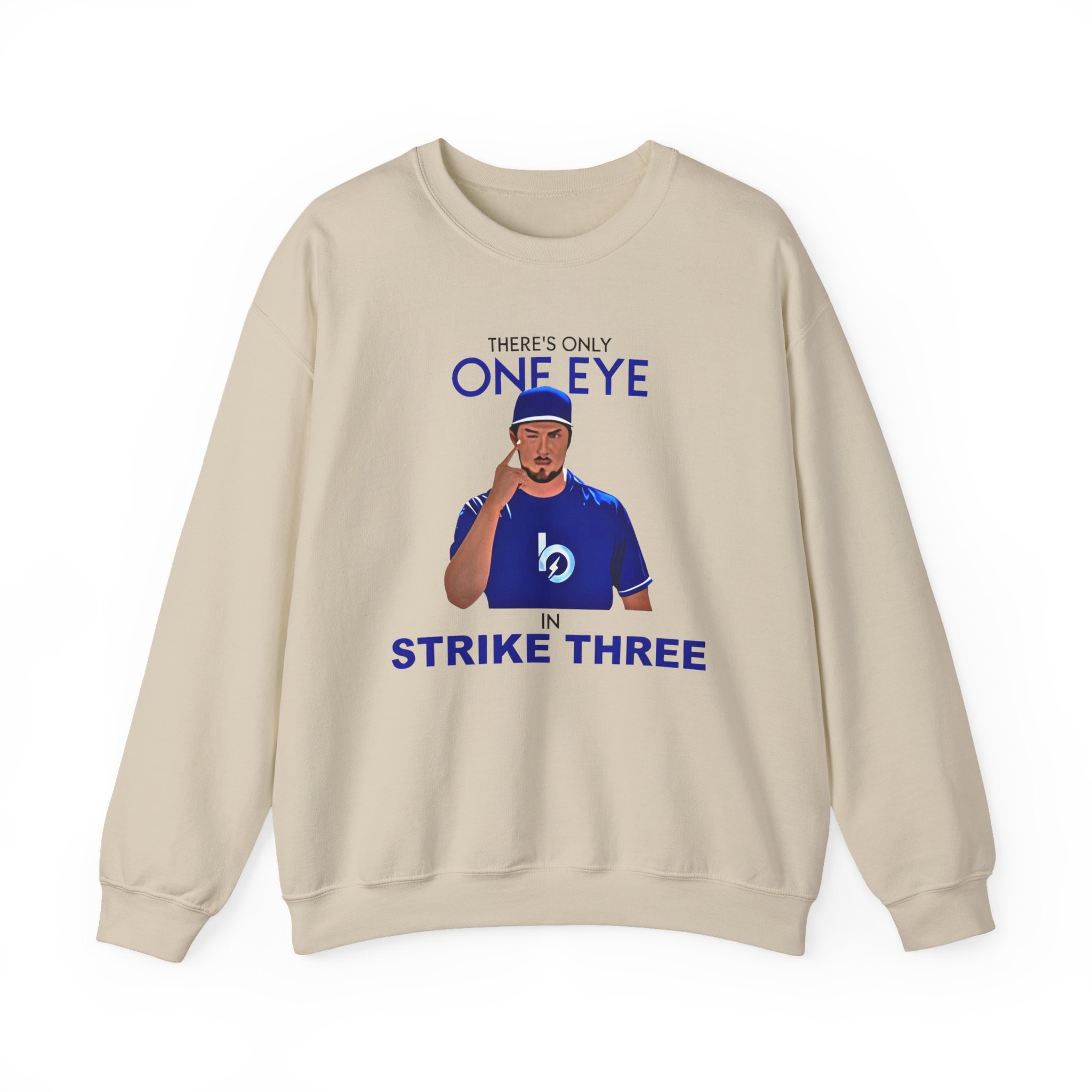 Trevor Bauer There’s Only One Eye in Strike Three Unisex Heavy Blend™ Crewneck Sweatshirt