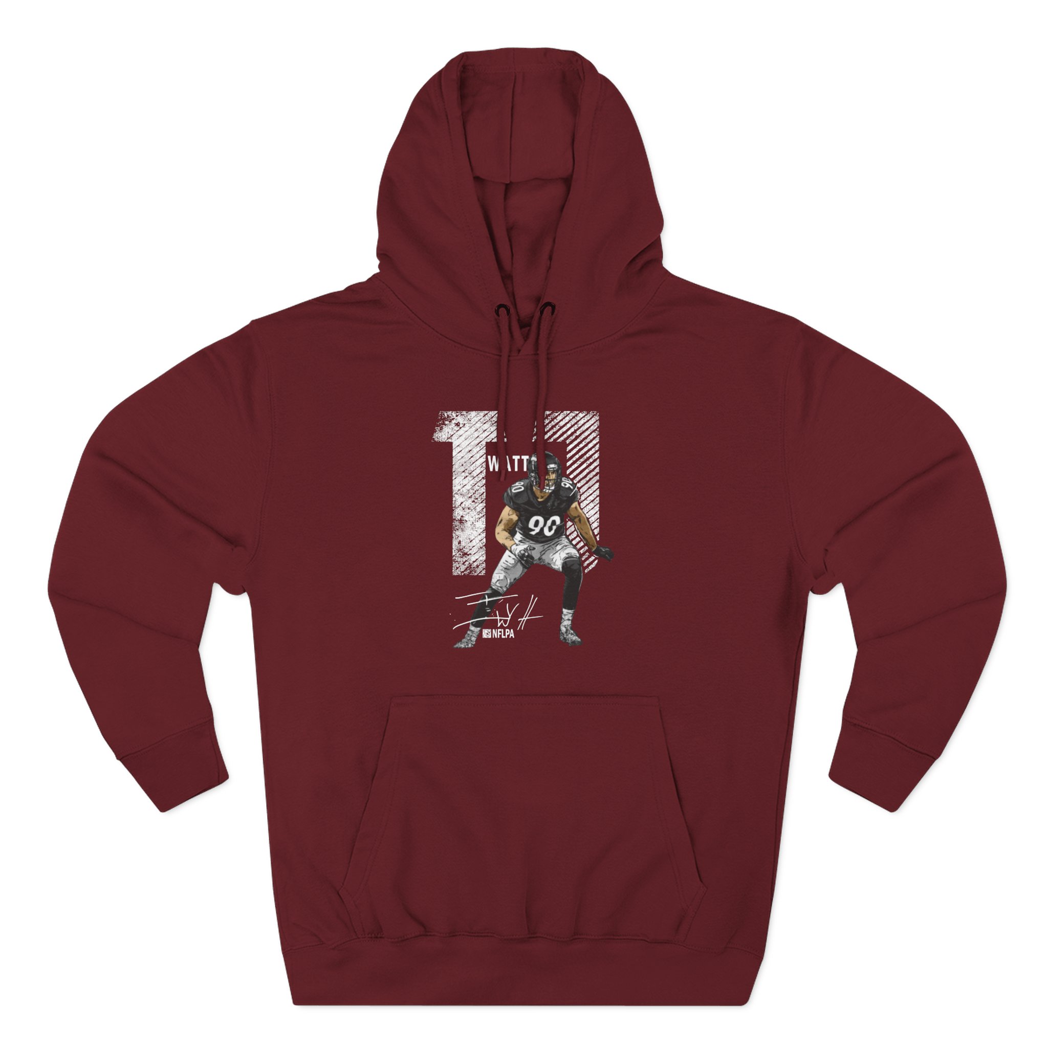 Tj Watt Mega Bold Three-Panel Fleece Hoodie
