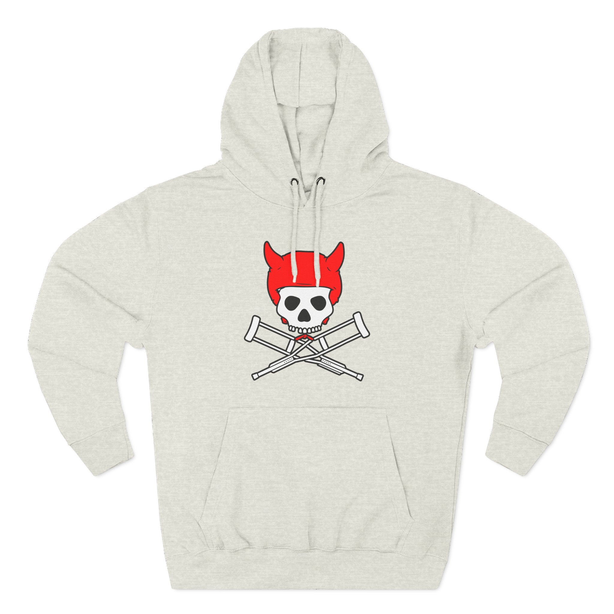Jackass Devil Horns Skull & Crossbones Three-Panel Fleece Hoodie