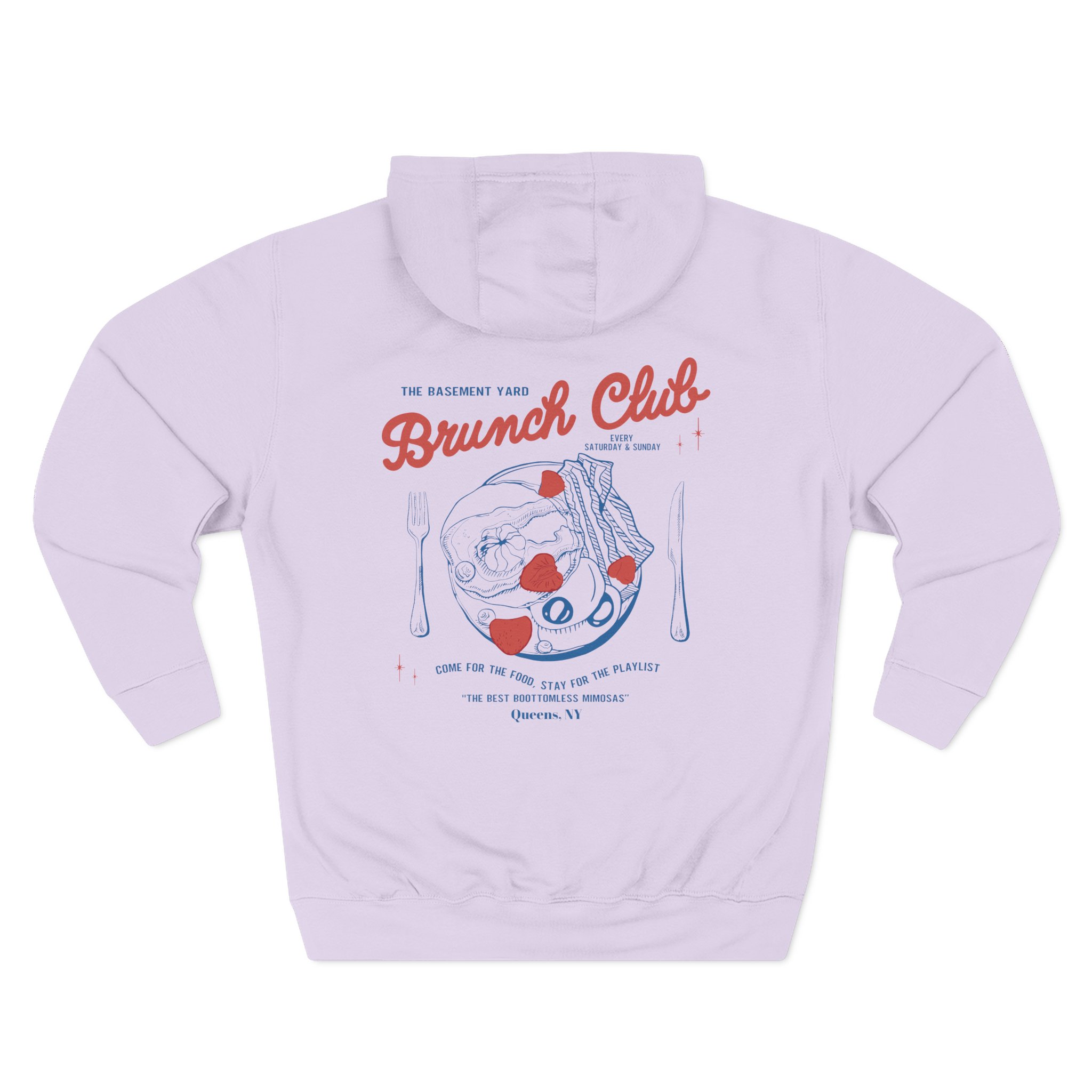 Basement Yard Brunch Club Diner Three-Panel Fleece Hoodie