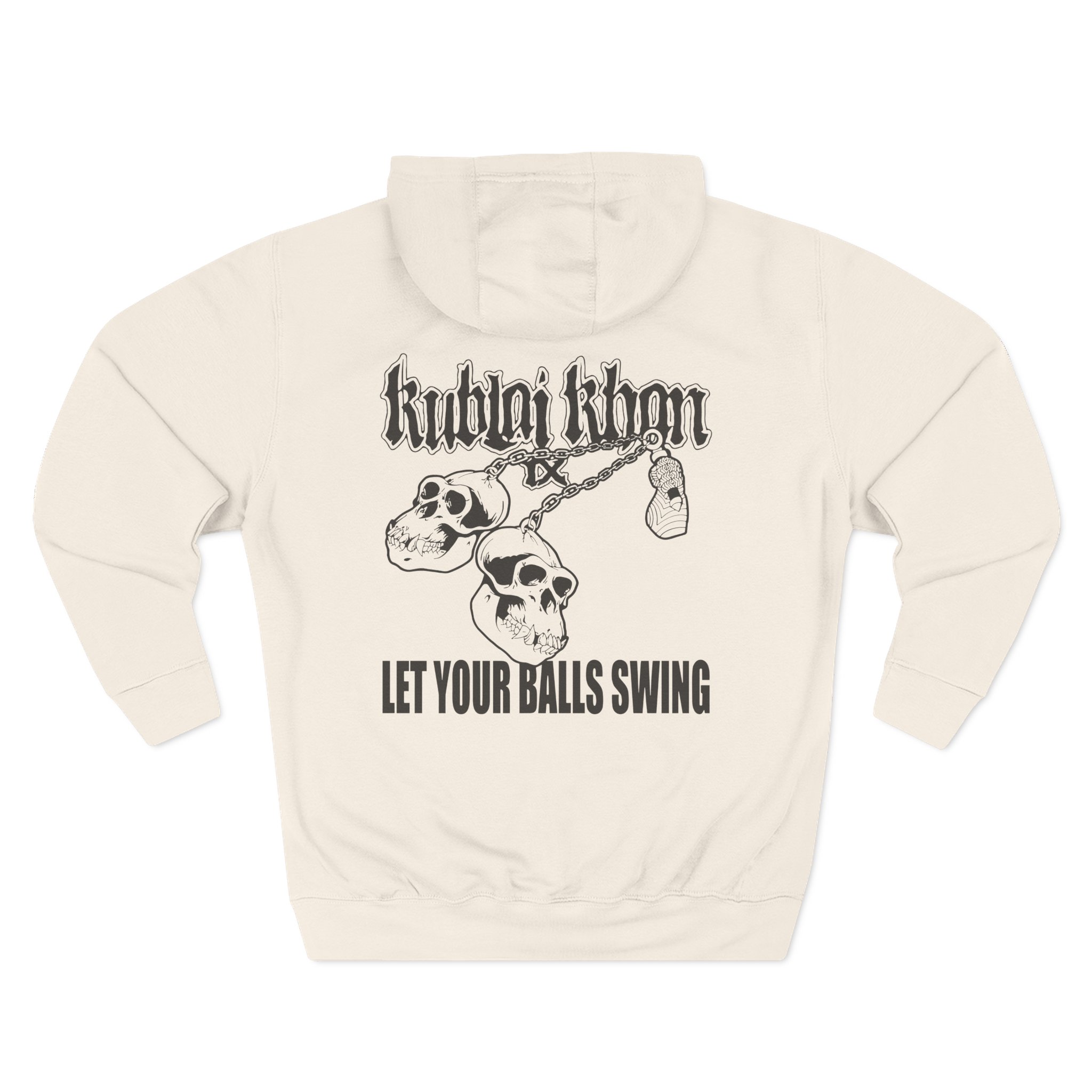 Kublai Khan - Let Your Balls Swing Three-Panel Fleece Hoodie