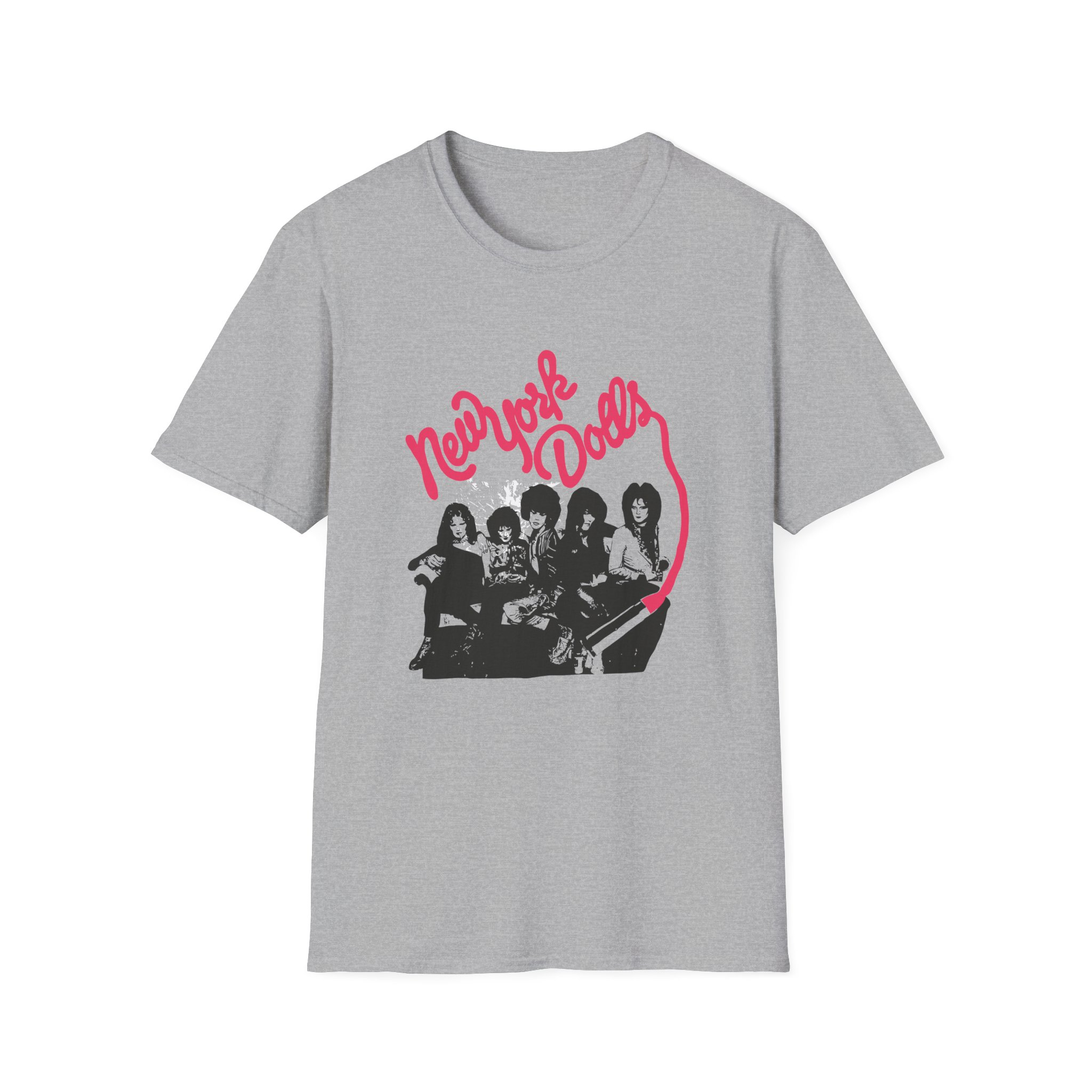 New York Dolls Lipstick Logo Unisex Softstyle T-Shirt