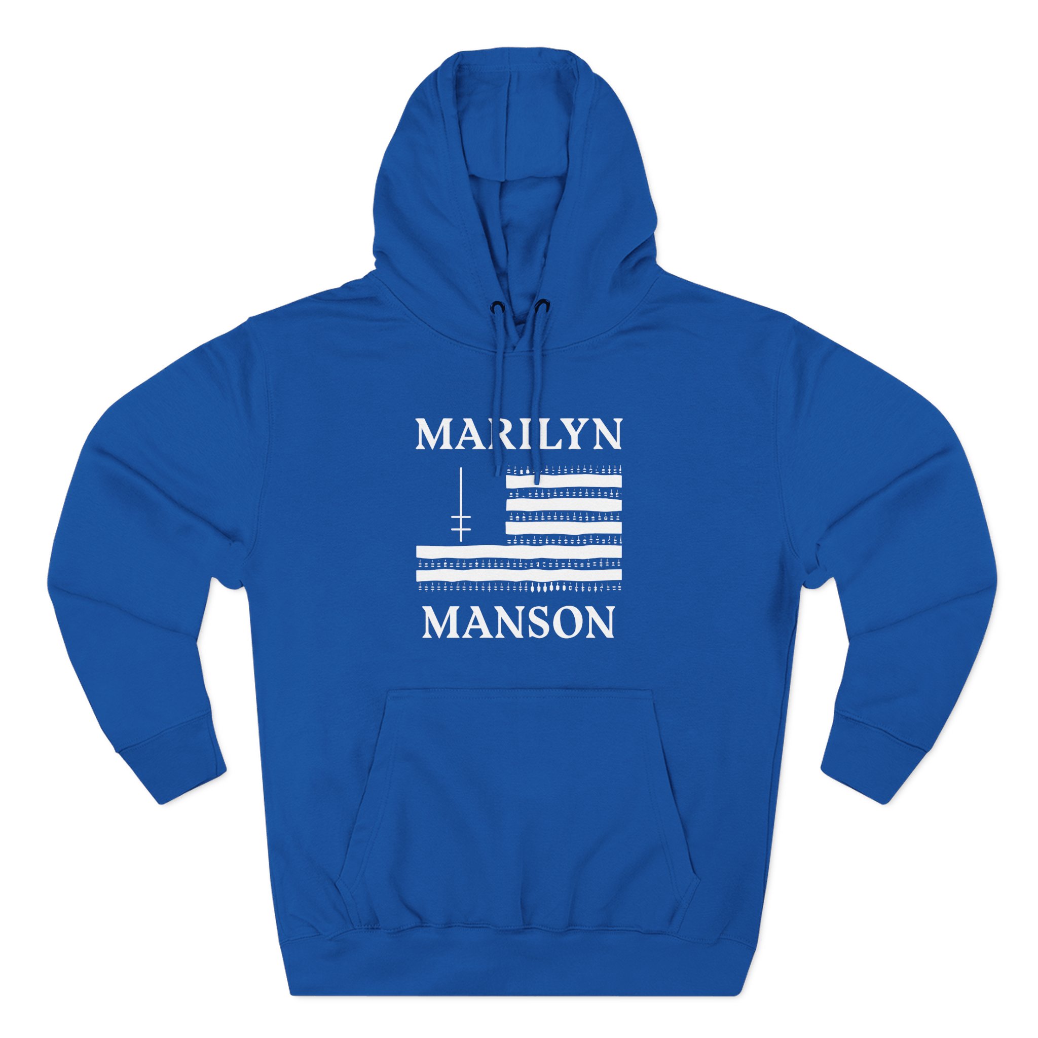 Marilyn Manson Flag and Logo Three-Panel Fleece Hoodie