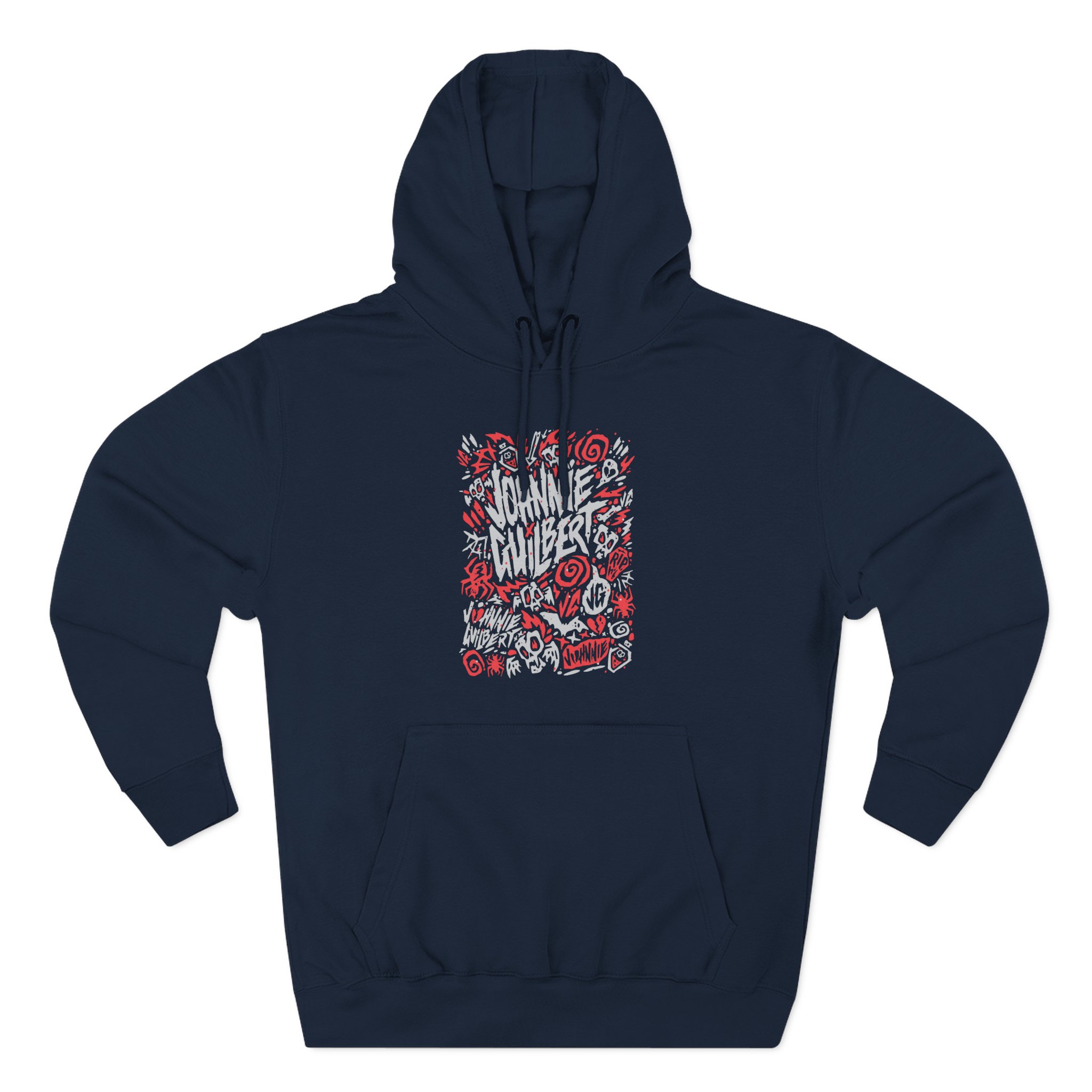 Jake & Johnnie Red Johnnie Guilbert Logo Three-Panel Fleece Hoodie