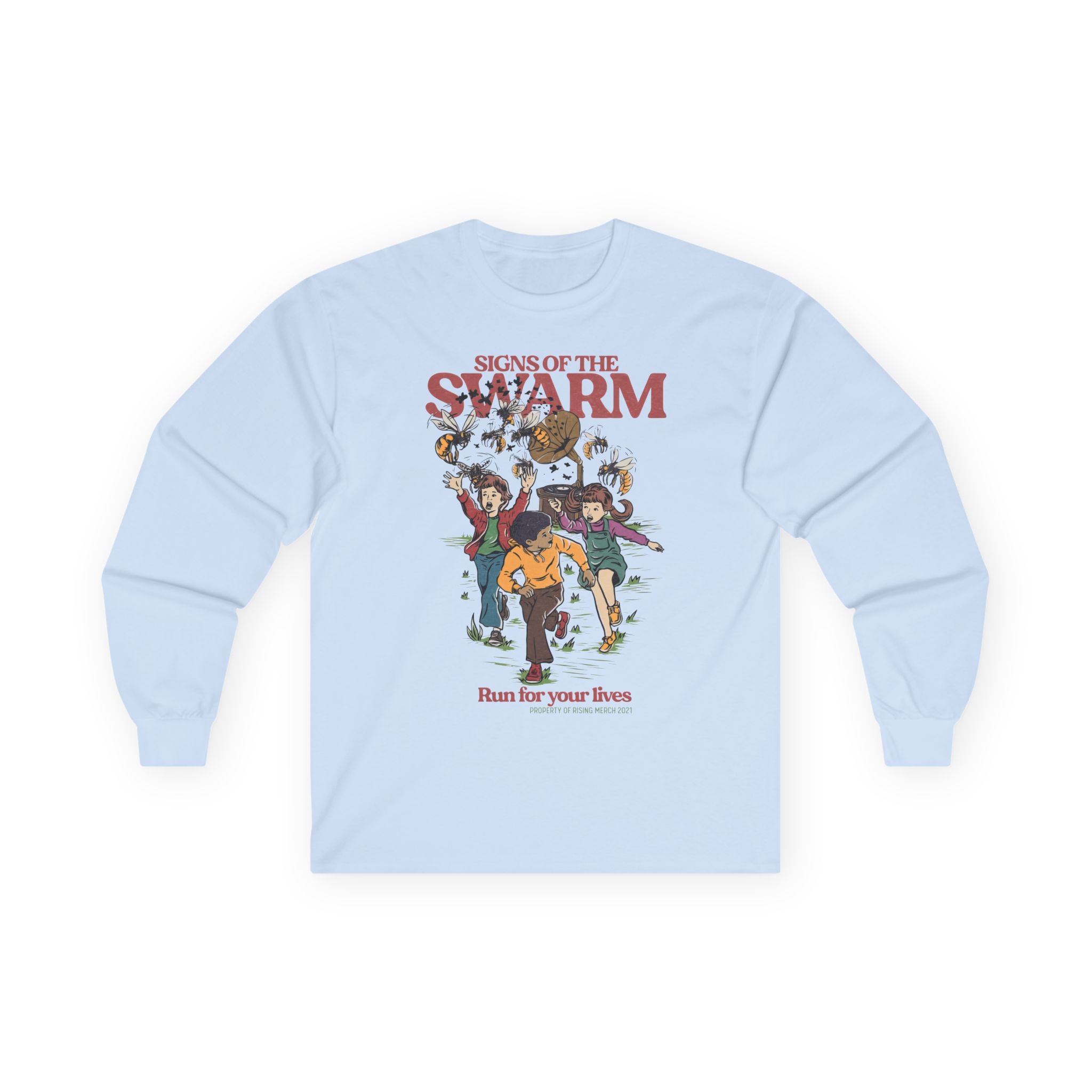 Signs of the Swarm Let's Run for Our Lives Unisex Ultra Cotton Long Sleeve Tee