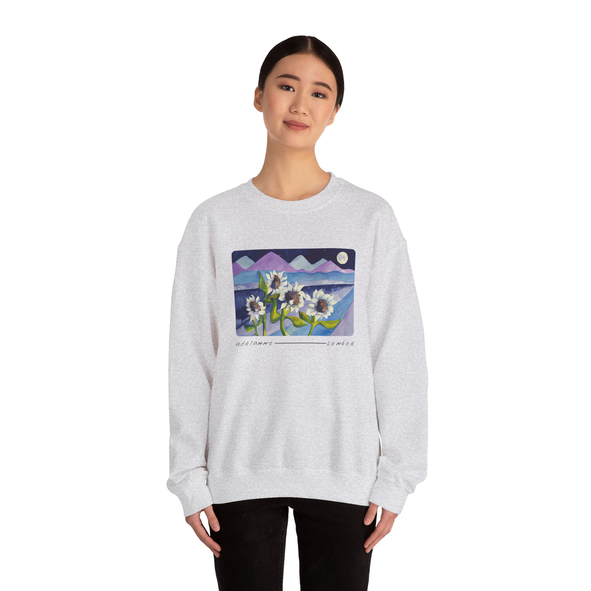 Adrianne Lenker Mema Moonflowers Unisex Heavy Blend Crewneck Sweatshirt