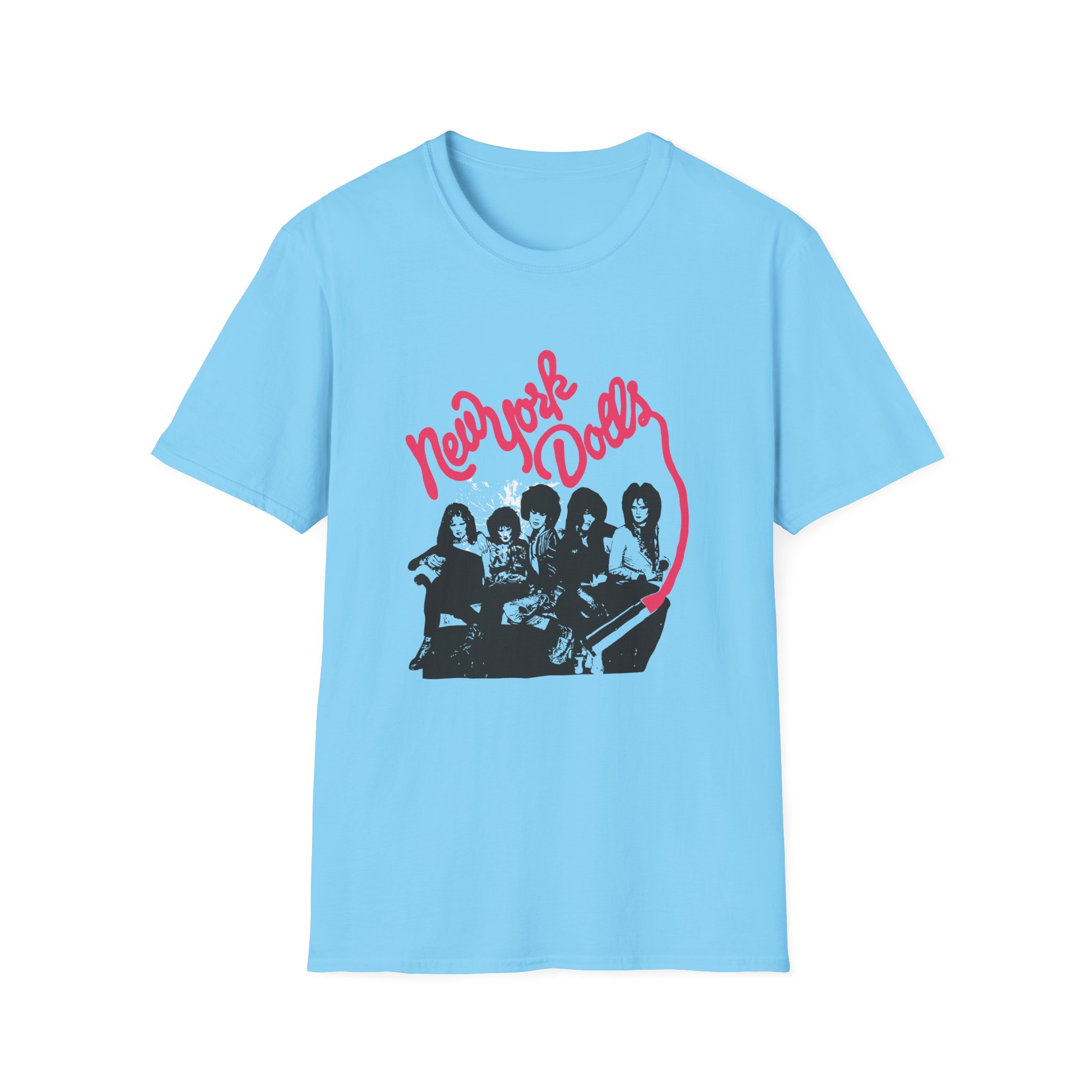 New York Dolls Lipstick Logo Unisex Softstyle T-Shirt