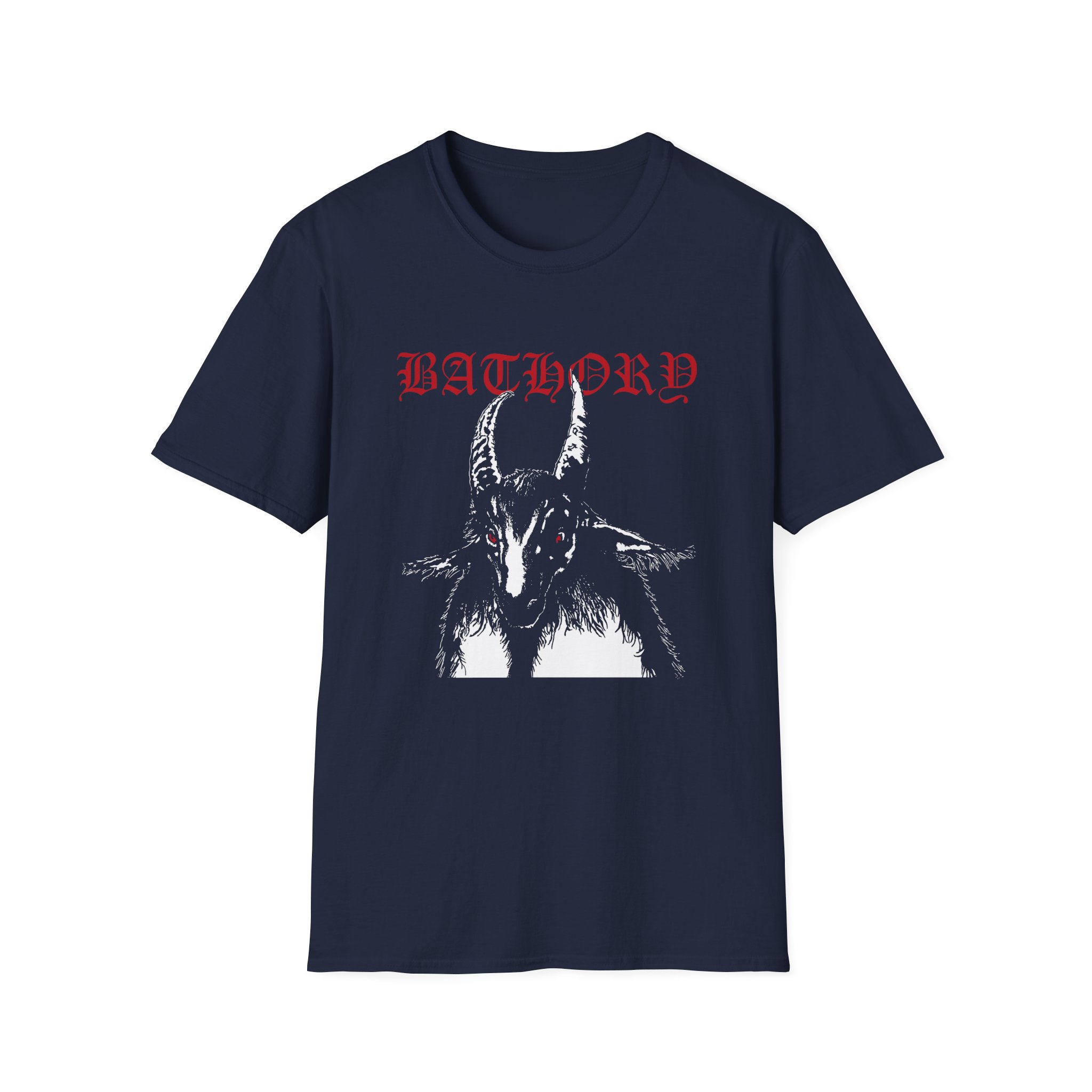 Bathory Goat Red Logo Unisex Softstyle T-shirt