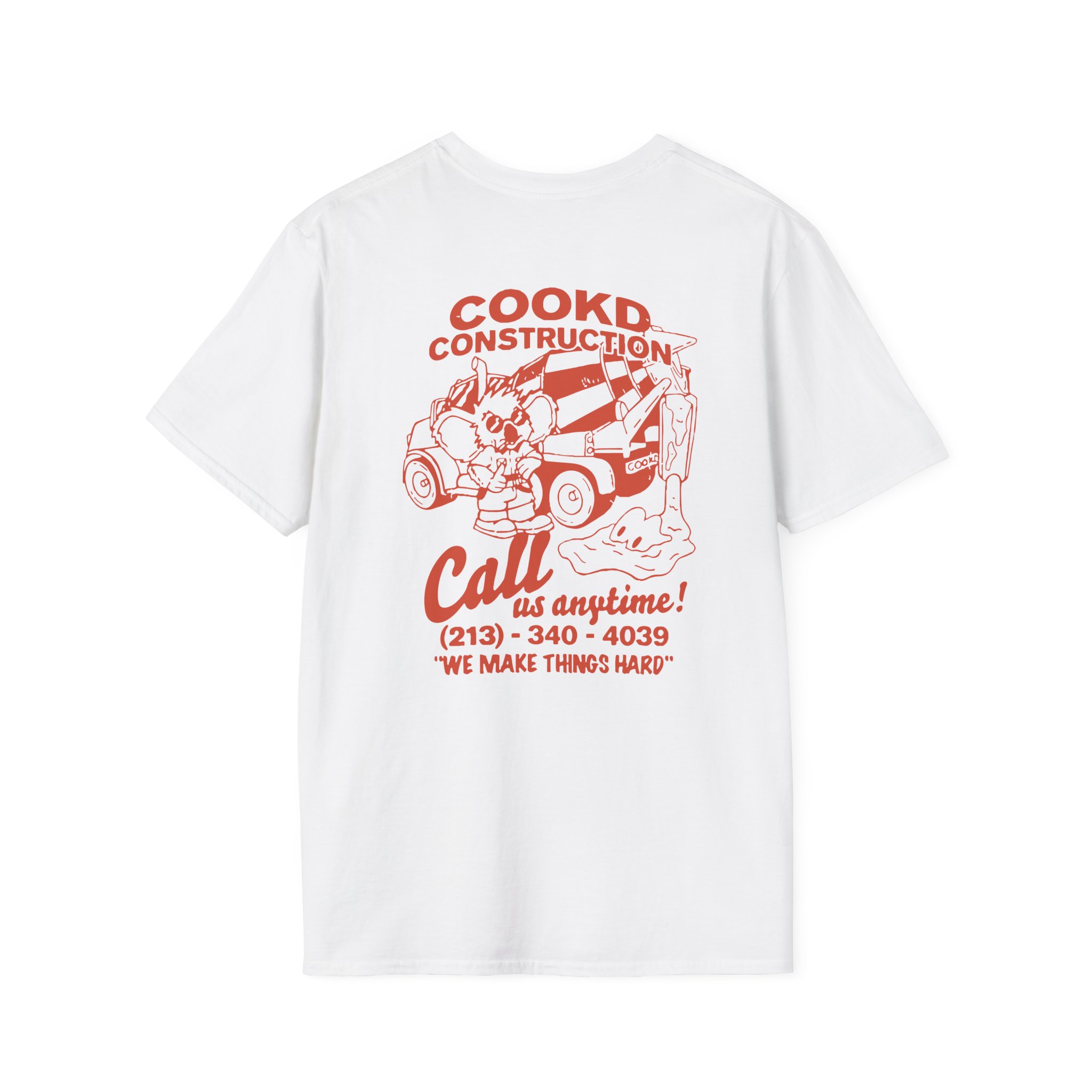 Cookd Construction Koala Unisex Softstyle T-Shirt