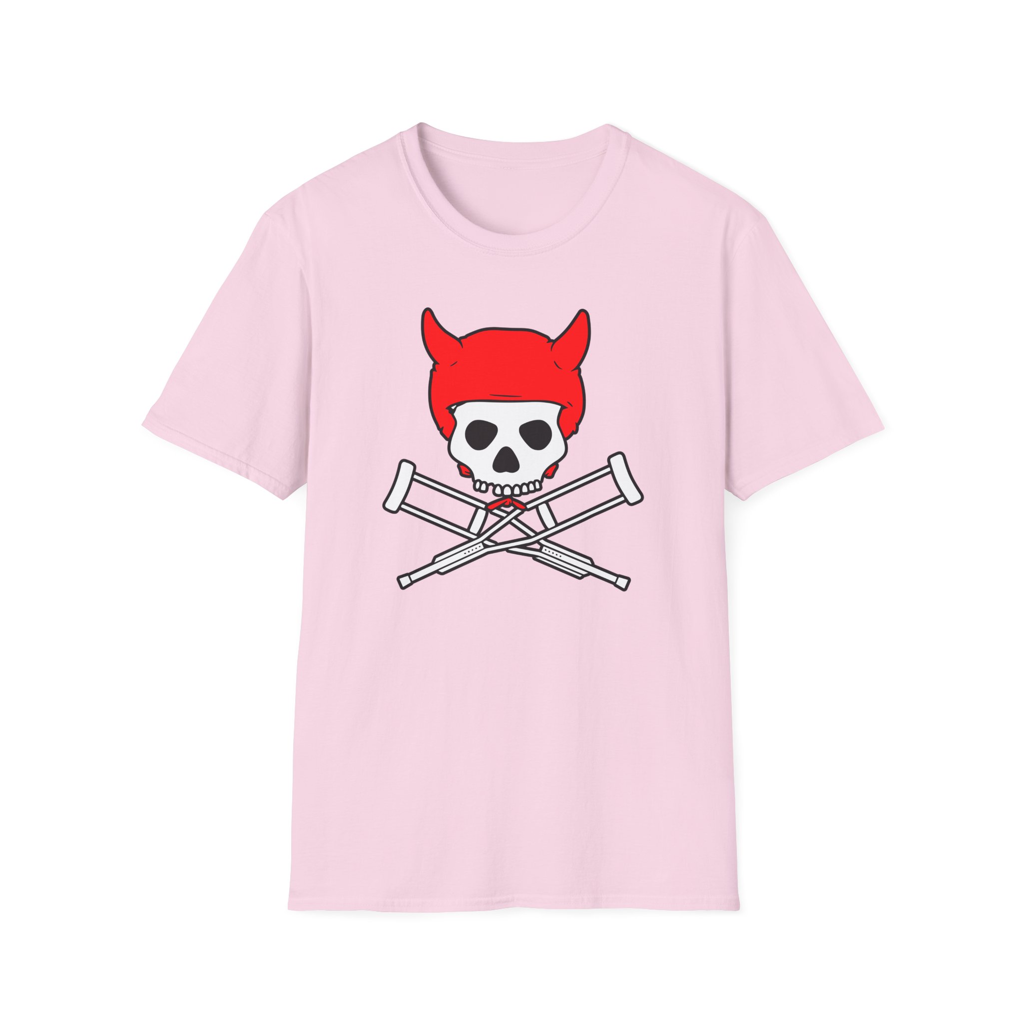 Jackass Devil Horns Skull & Crossbones Unisex Softstyle T-Shirt