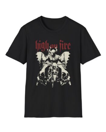 High on Fire Biker Unisex Softstyle T-Shirt