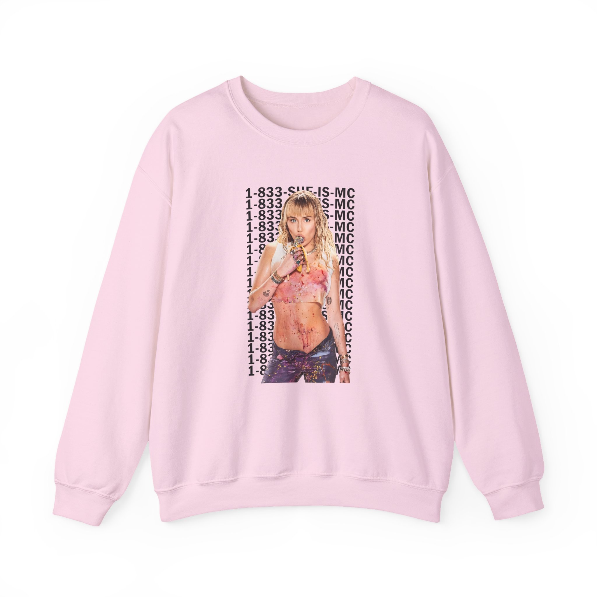 Lil Nasx Miley Cyrus 1-833-she-is-mc Unisex Heavy Blendâ„¢ Crewneck Sweatshirt