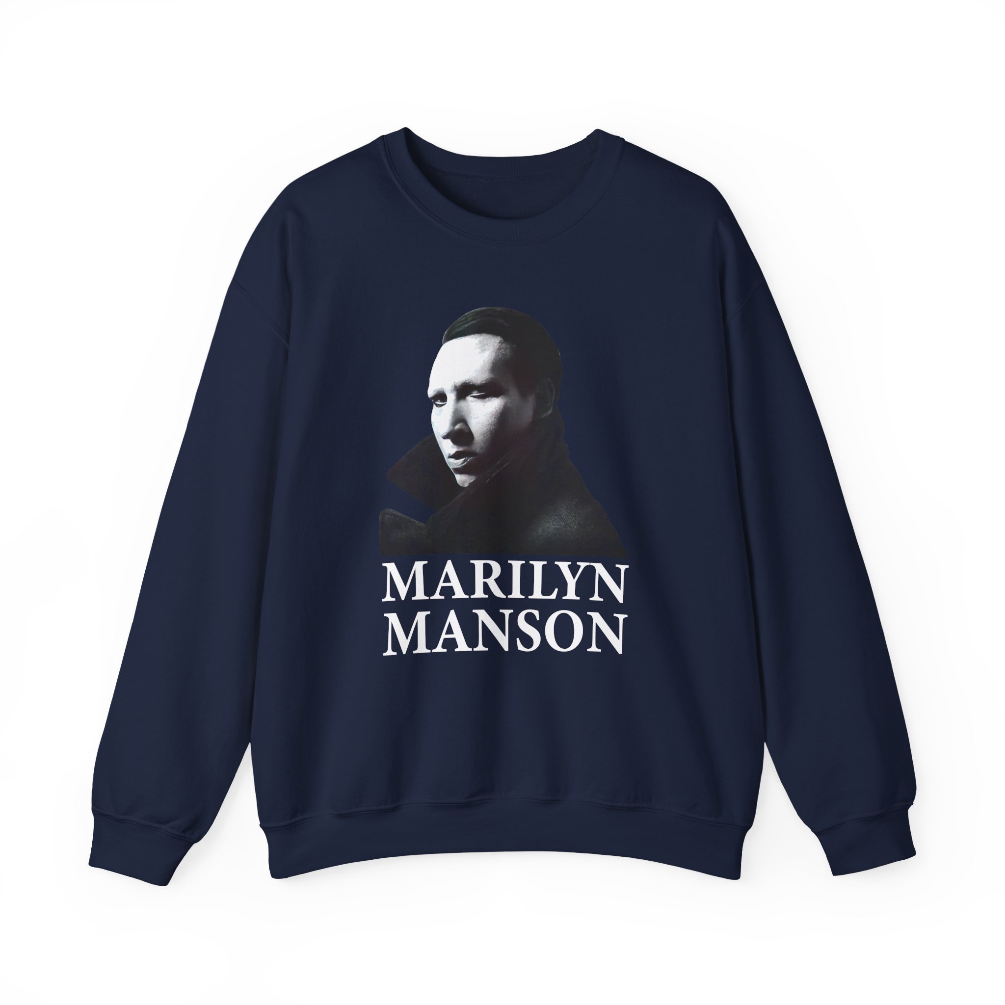 Marilyn Manson Face Unisex Heavy Blendâ„¢ Crewneck Sweatshirt