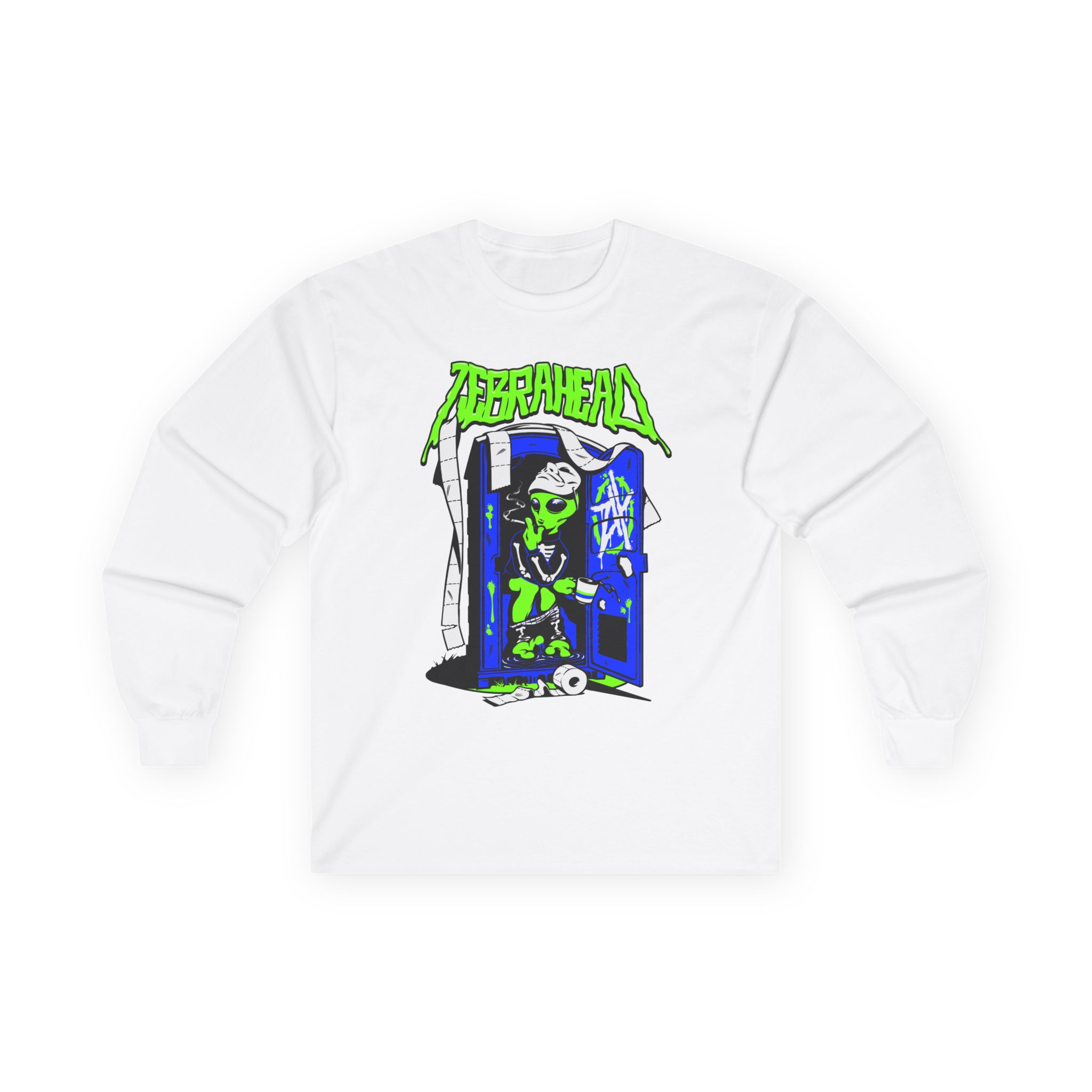 Zebrahead White ZH Coffee break Unisex Ultra Cotton Long Sleeve Tee