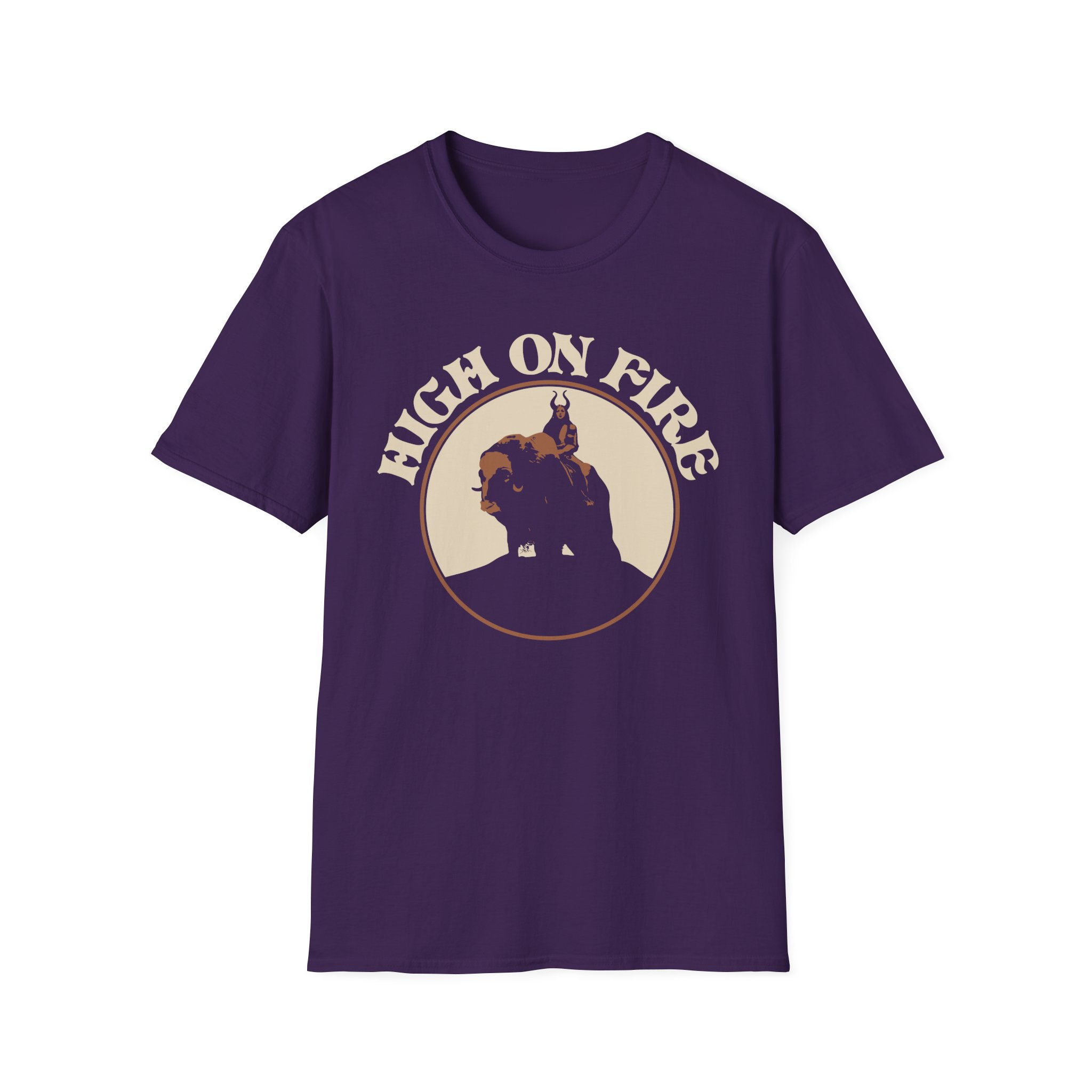 High on Fire Musk Ox Rider Unisex Softstyle T-Shirt