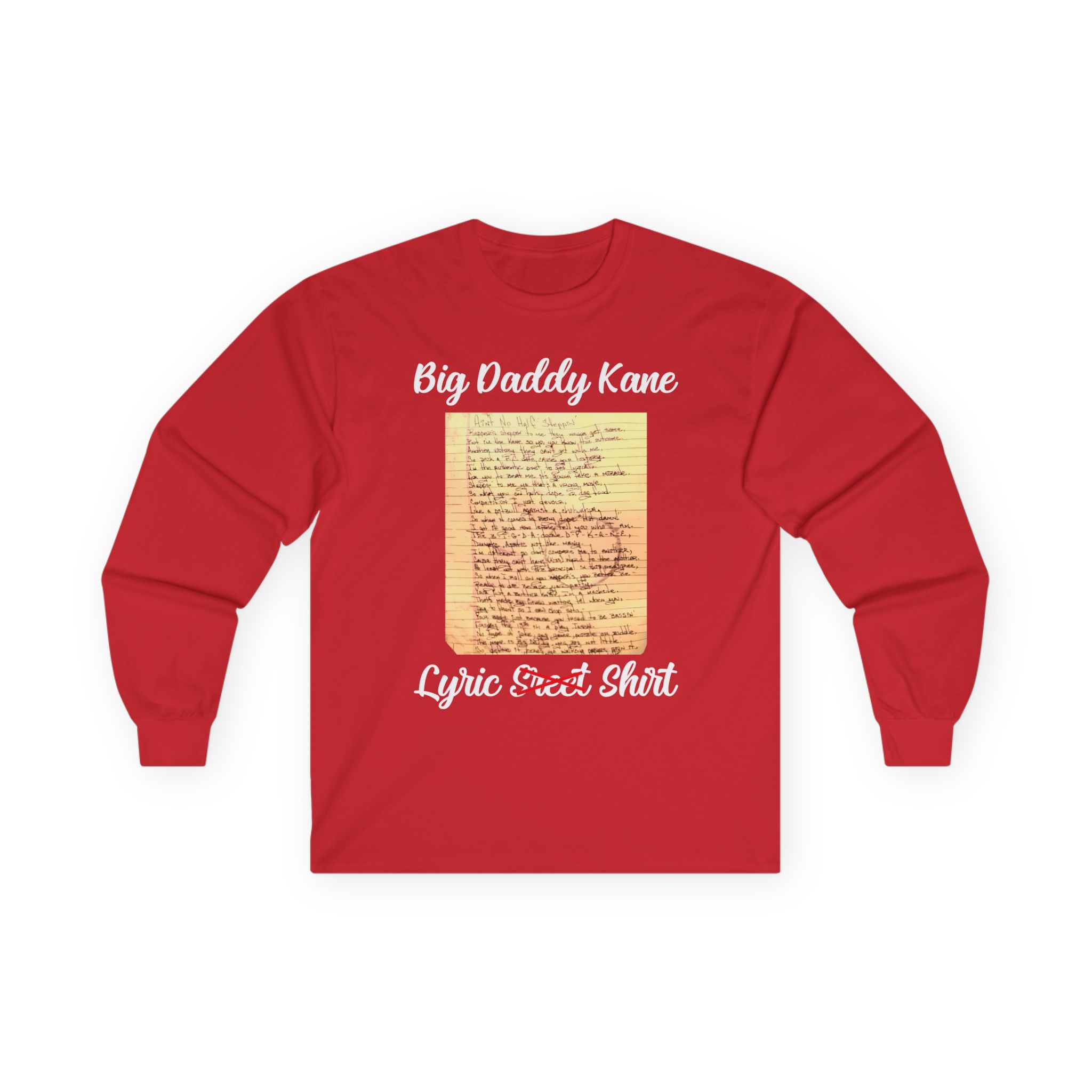 Big Daddy Kane Ain't No Half Steppin Lyric sheet Unisex Ultra Cotton Long Sleeve Tee