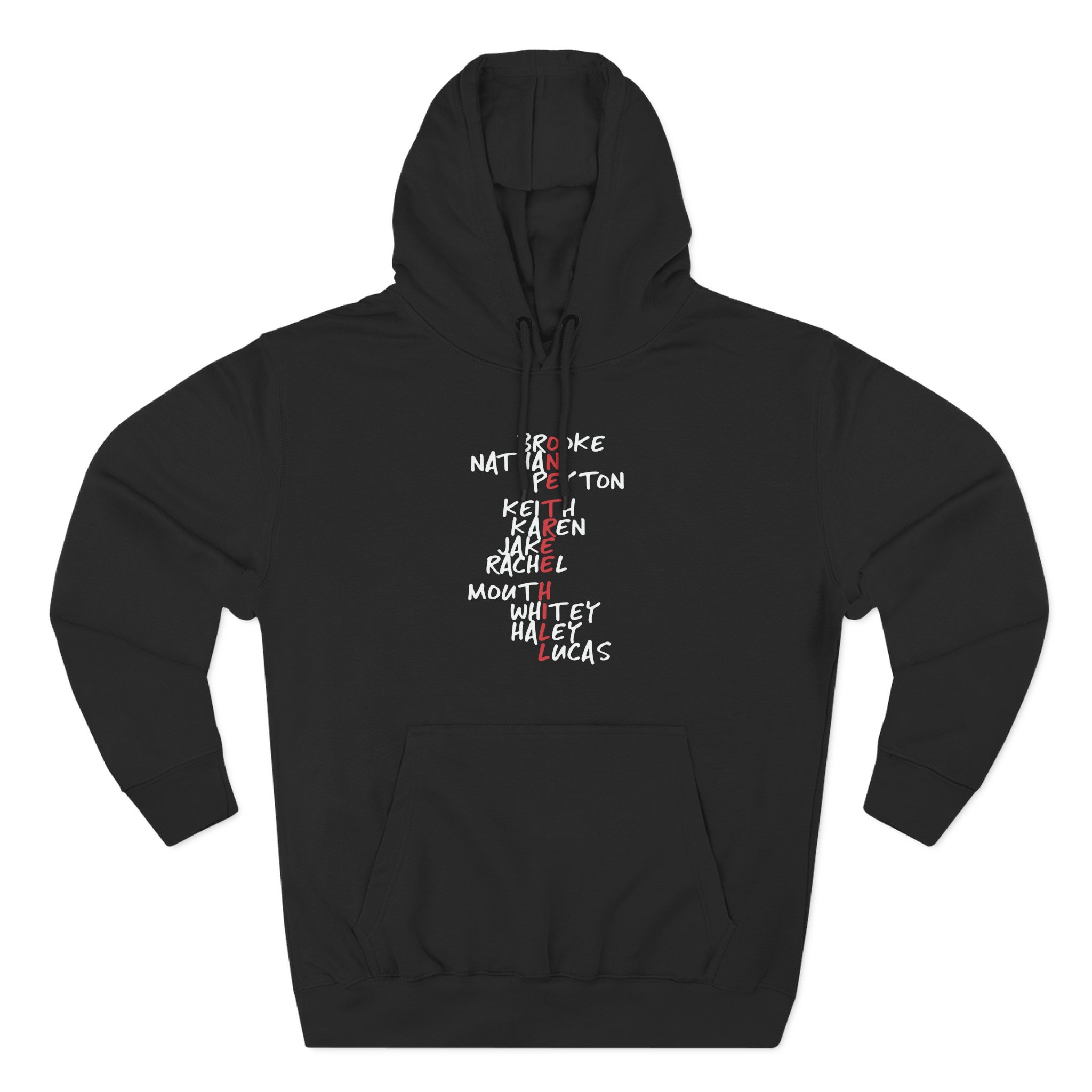 One Tree Hill Character Names Three-Panel Fleece Hoodie