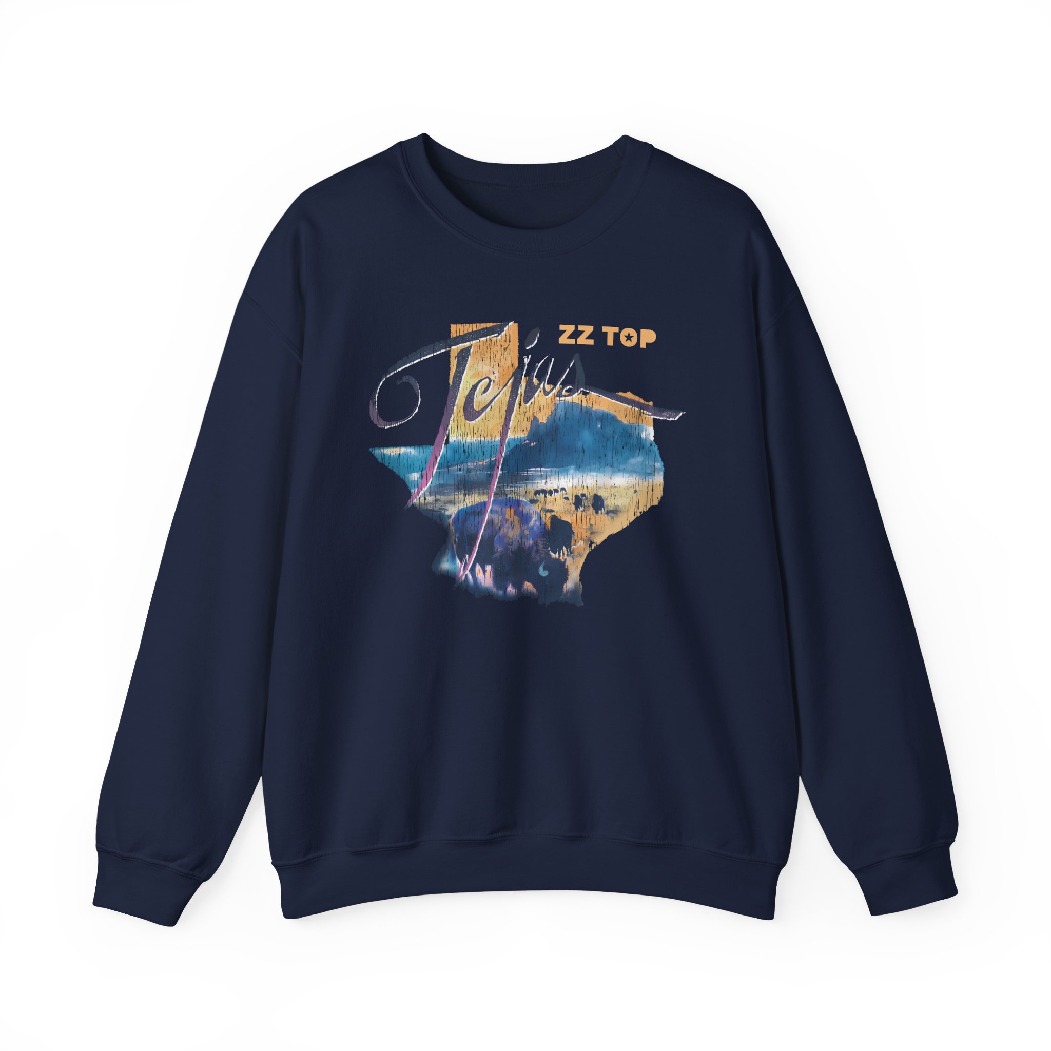 Zz Top Tejas Unisex Heavy Blendâ„¢ Crewneck Sweatshirt