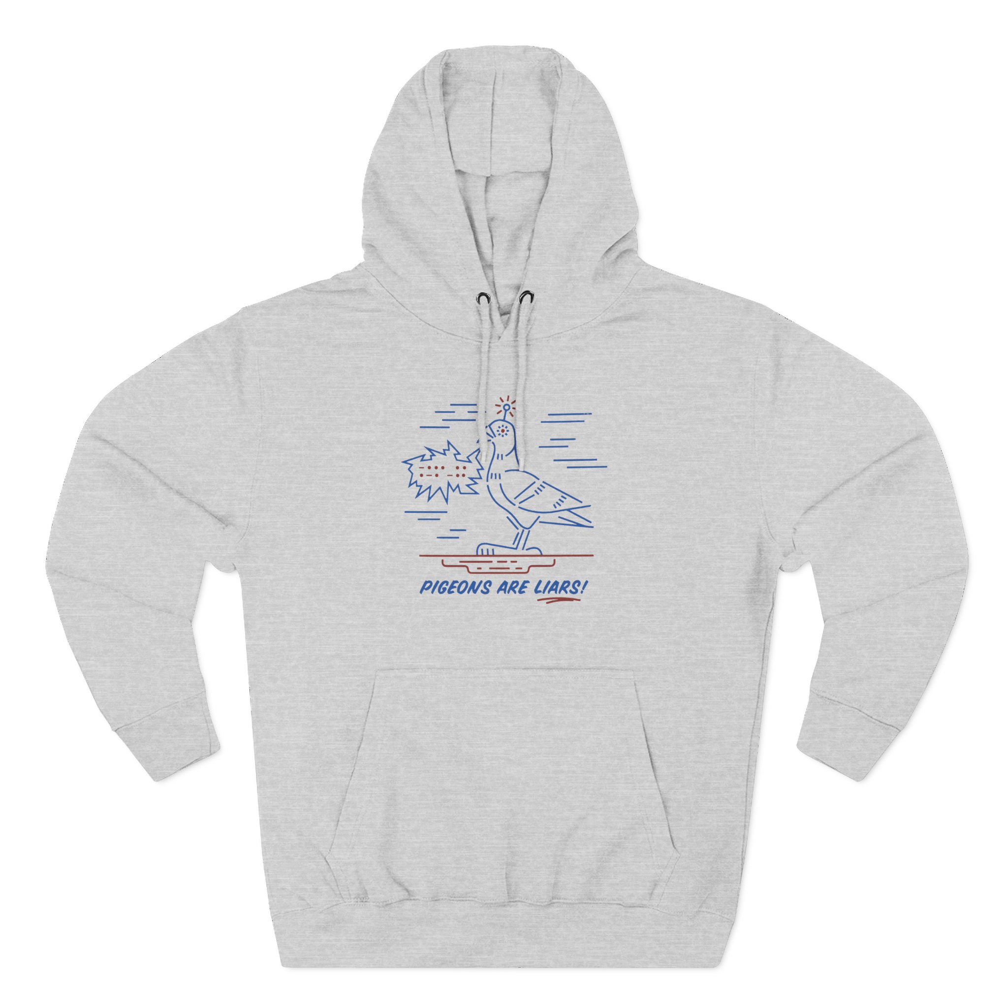 Birds Arent Real Pigeons Are Liars Three-Panel Fleece Hoodie