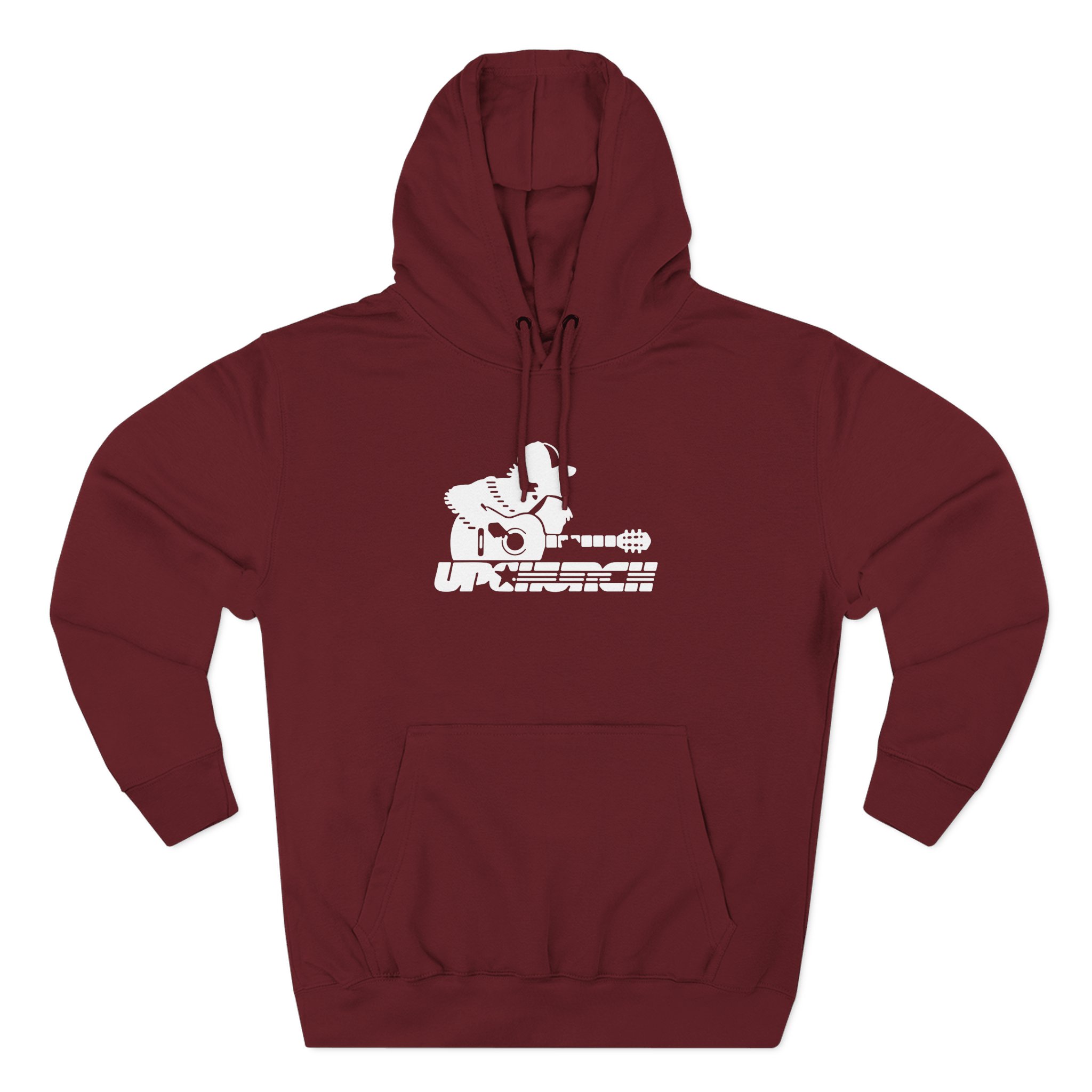 Upchurch Maroon Logo Three-Panel Fleece Hoodie
