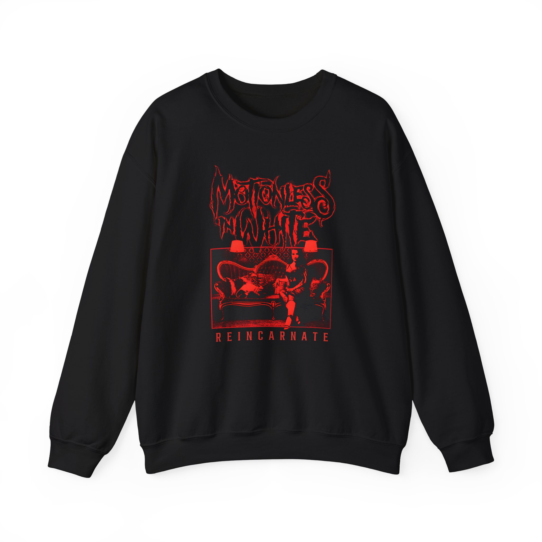 Motionless in White Red Reincarnate 10 Year Apocalypse Fest Unisex Heavy Blendâ„¢ Crewneck Sweatshirt