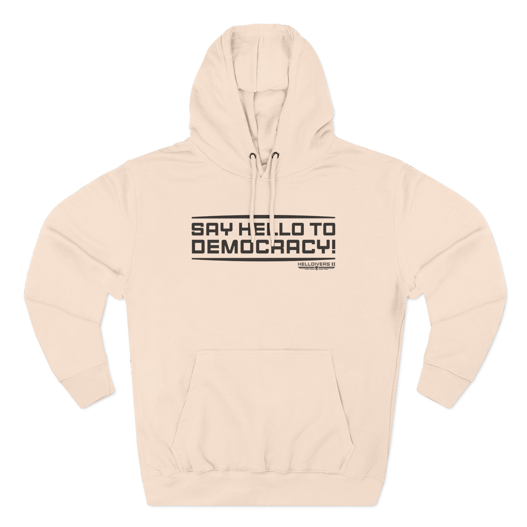 Helldivers Hello to Democracy Three-Panel Fleece Hoodie