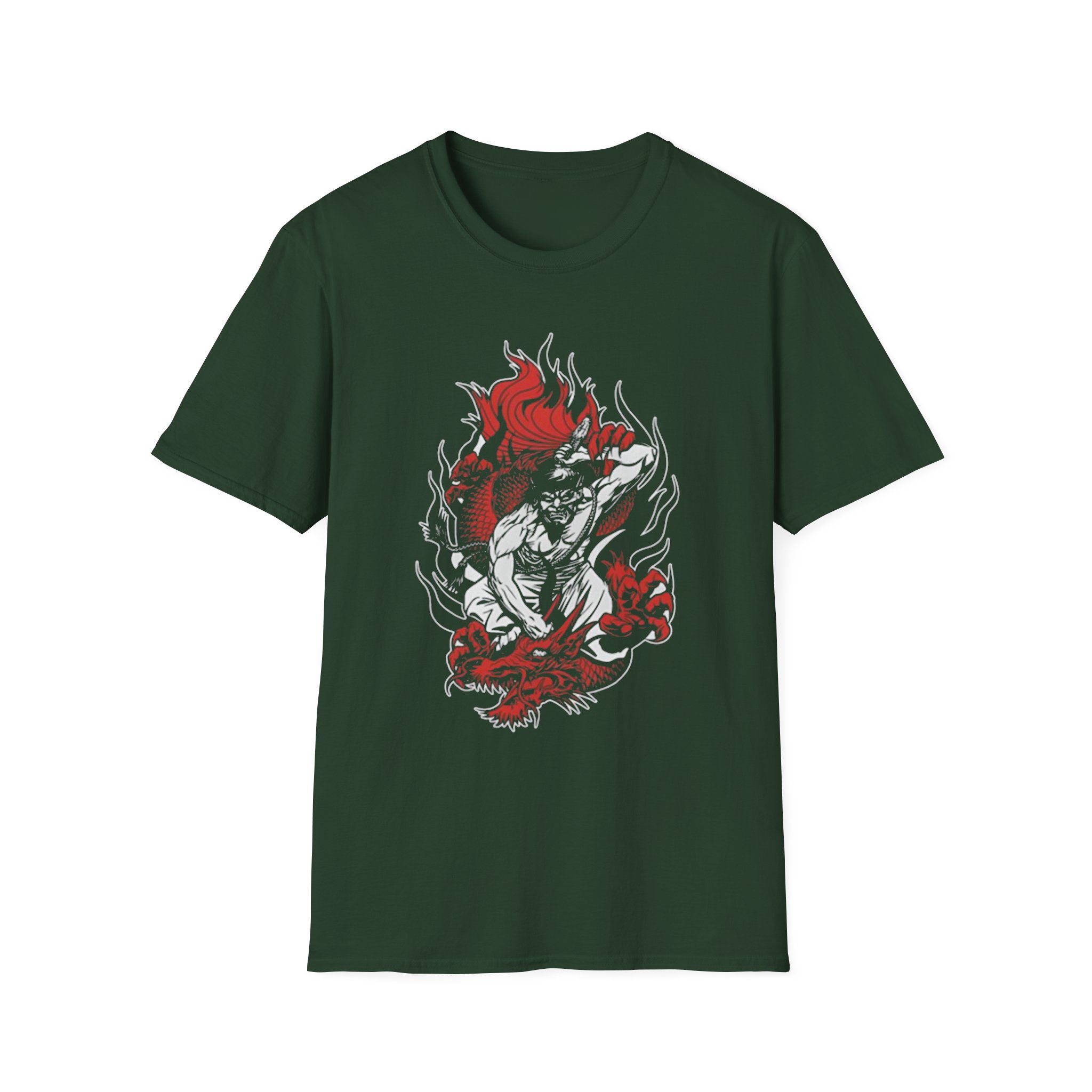 100 Demons Samurai Dragon Unisex Softstyle T-Shirt