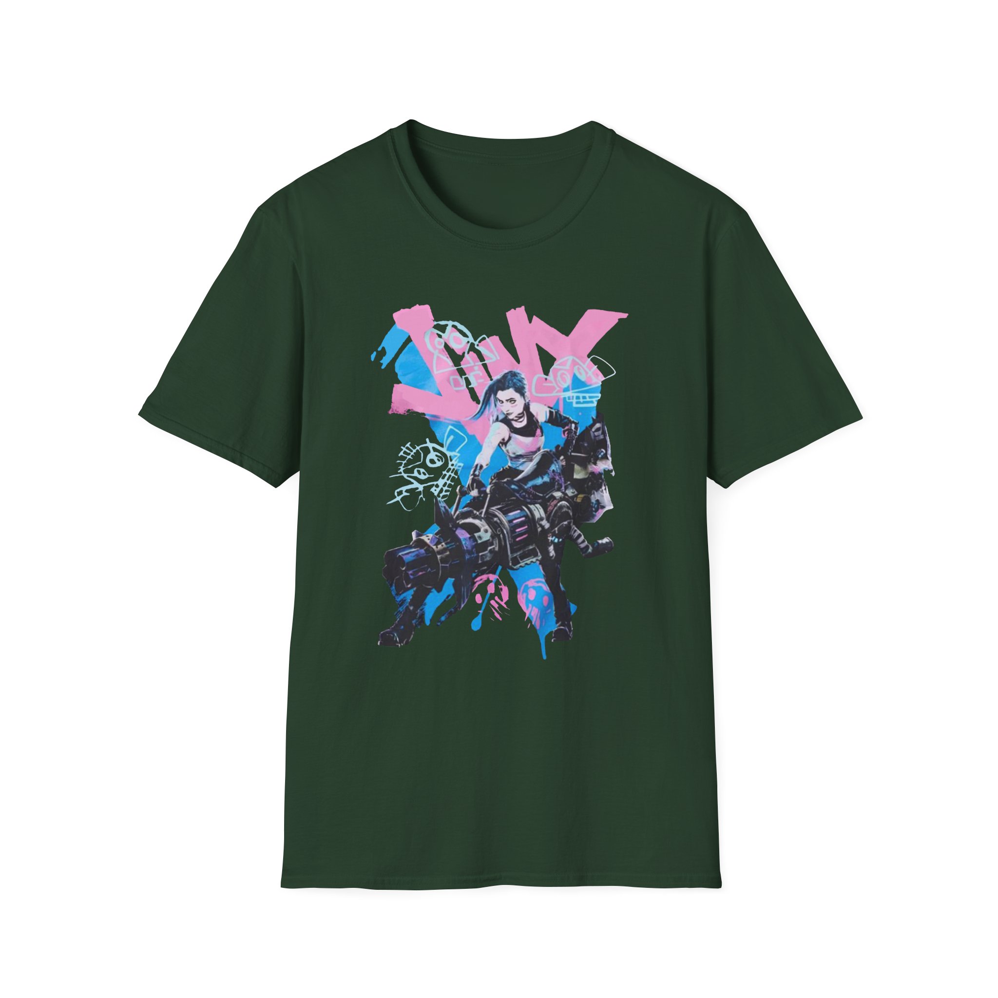 Jinx Arcane Graffiti Jumbo Unisex Softstyle T-Shirt