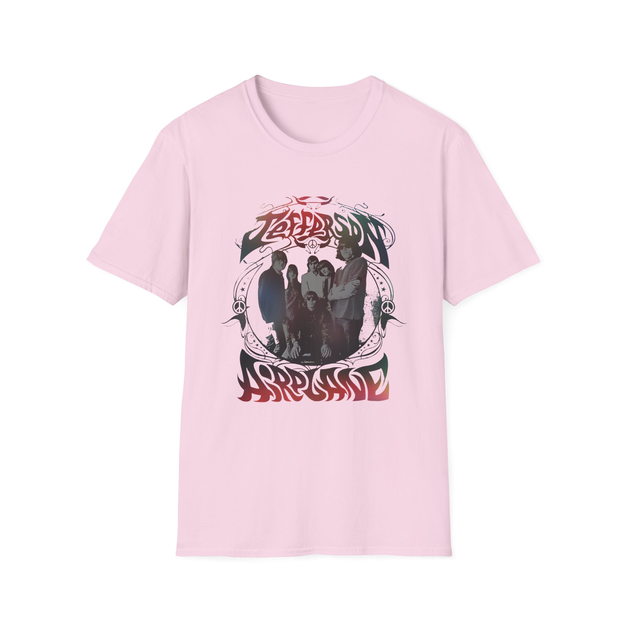 Jefferson Airplane Rainbow Band Photo Unisex Softstyle T-Shirt