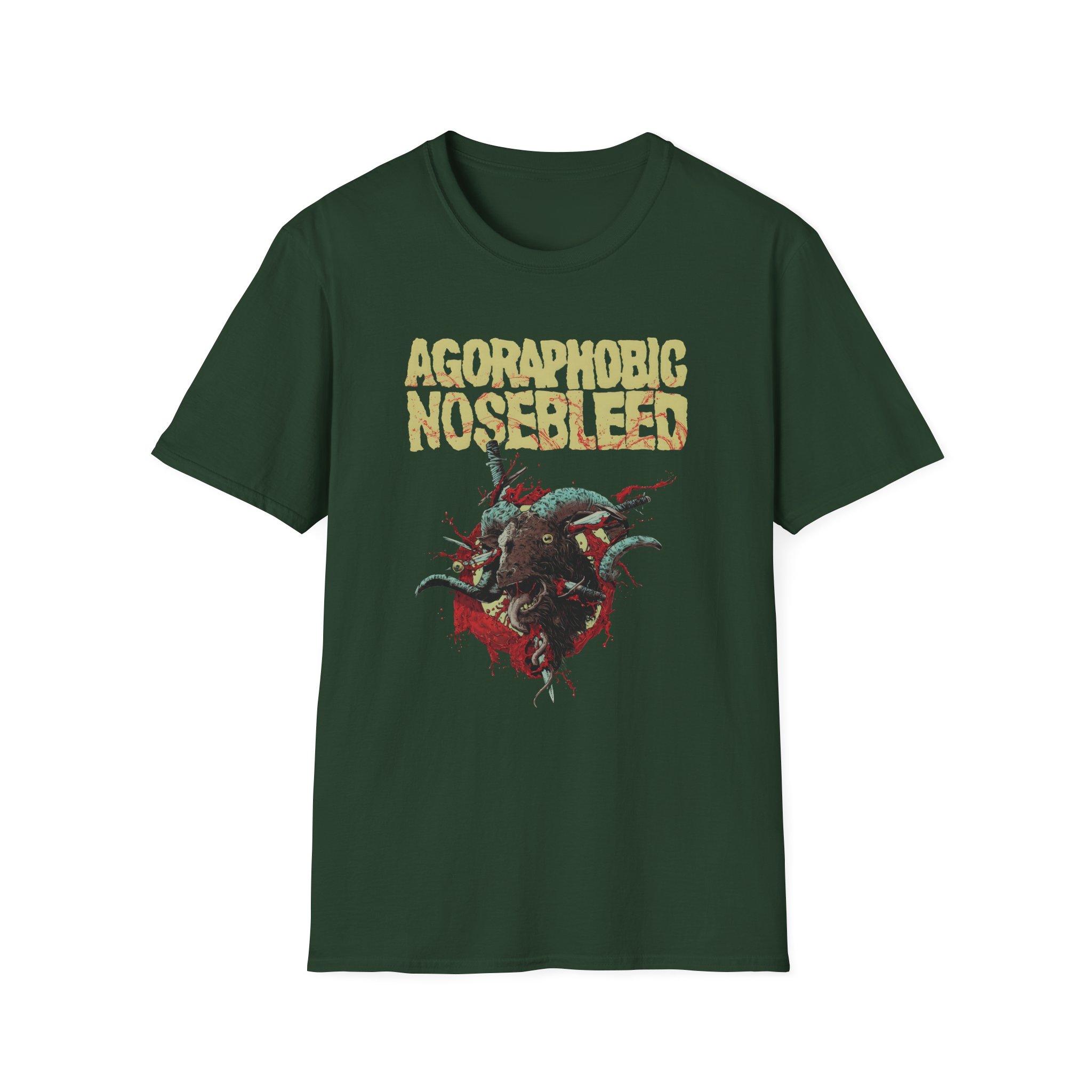 Agoraphobic Nosebleed Goat Head Unisex Softstyle T-Shirt